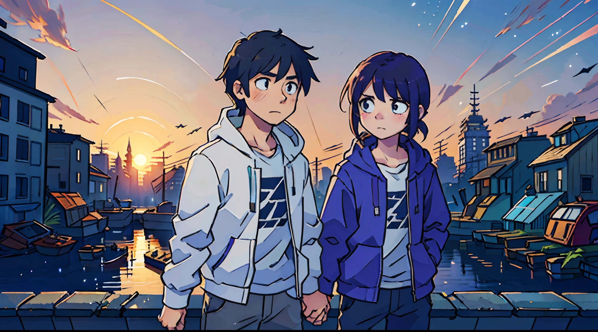 (best quality: 0.8), masterpiece, perfect anime illustration, the apocalypse