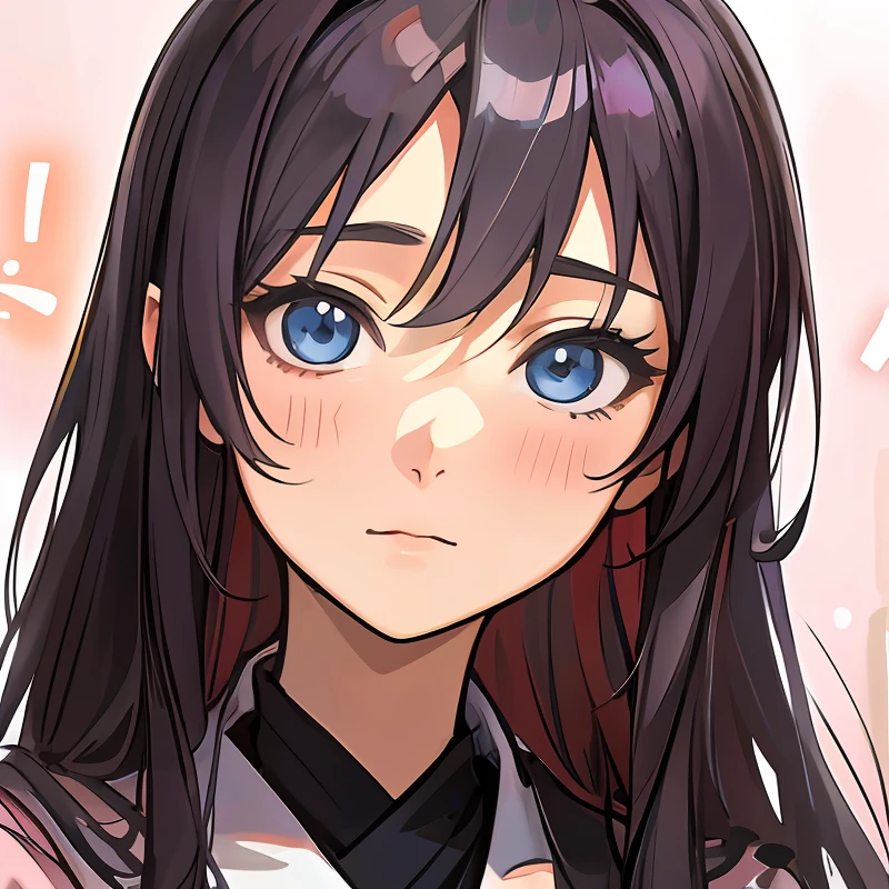 (((Masterpiece))), ((best quality)), a woman with long hair and blue eyes is standing in front of a wall, iwakura lain, waifu, close up iwakura lain, anime visual of a cute girl, hinata hyuga, kawaii realistic portrait, close up of iwakura lain, wataru kajika, anime waifu, marin kitagawa fanart, made with anime painter studio