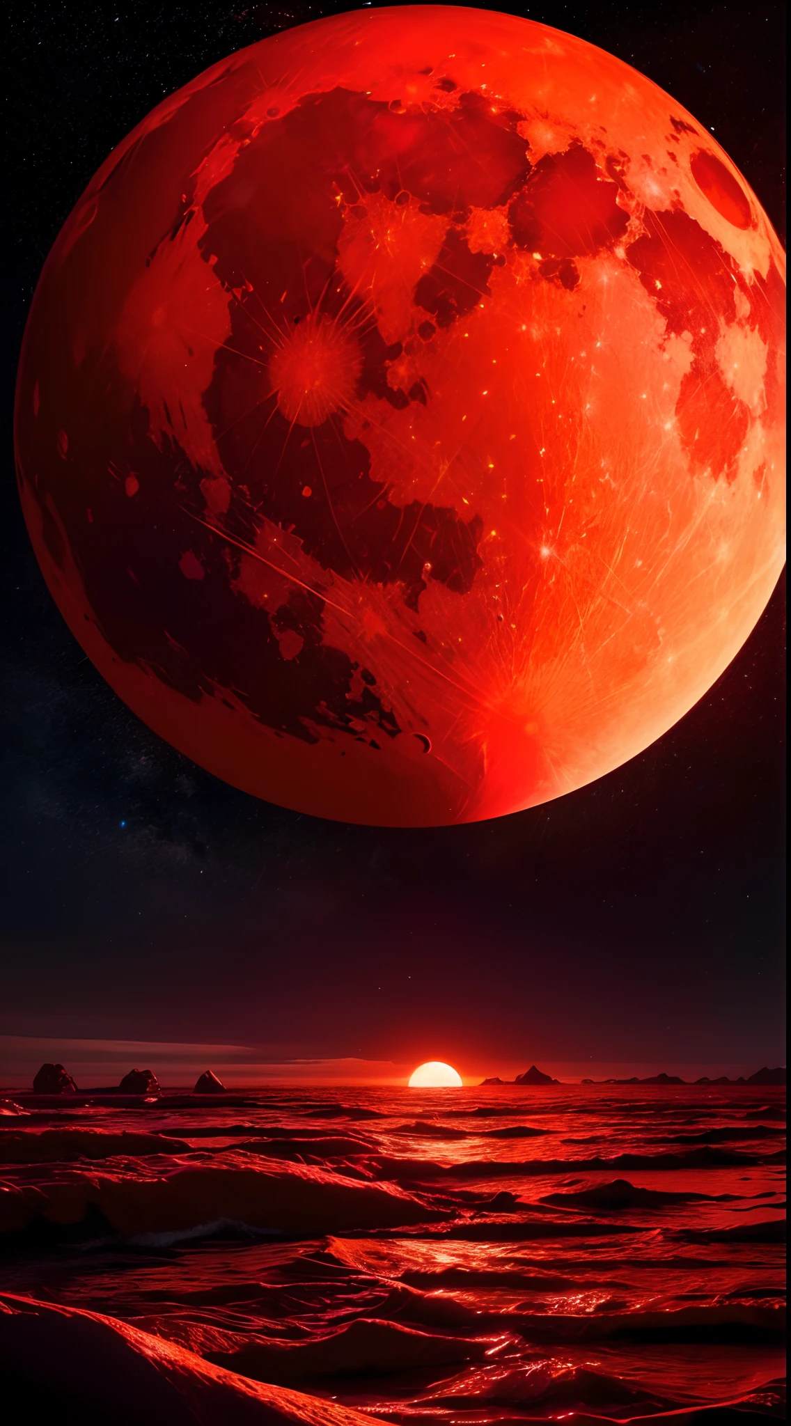 Red Moon,8K wallpapers,extreme beautiful,winning artwork