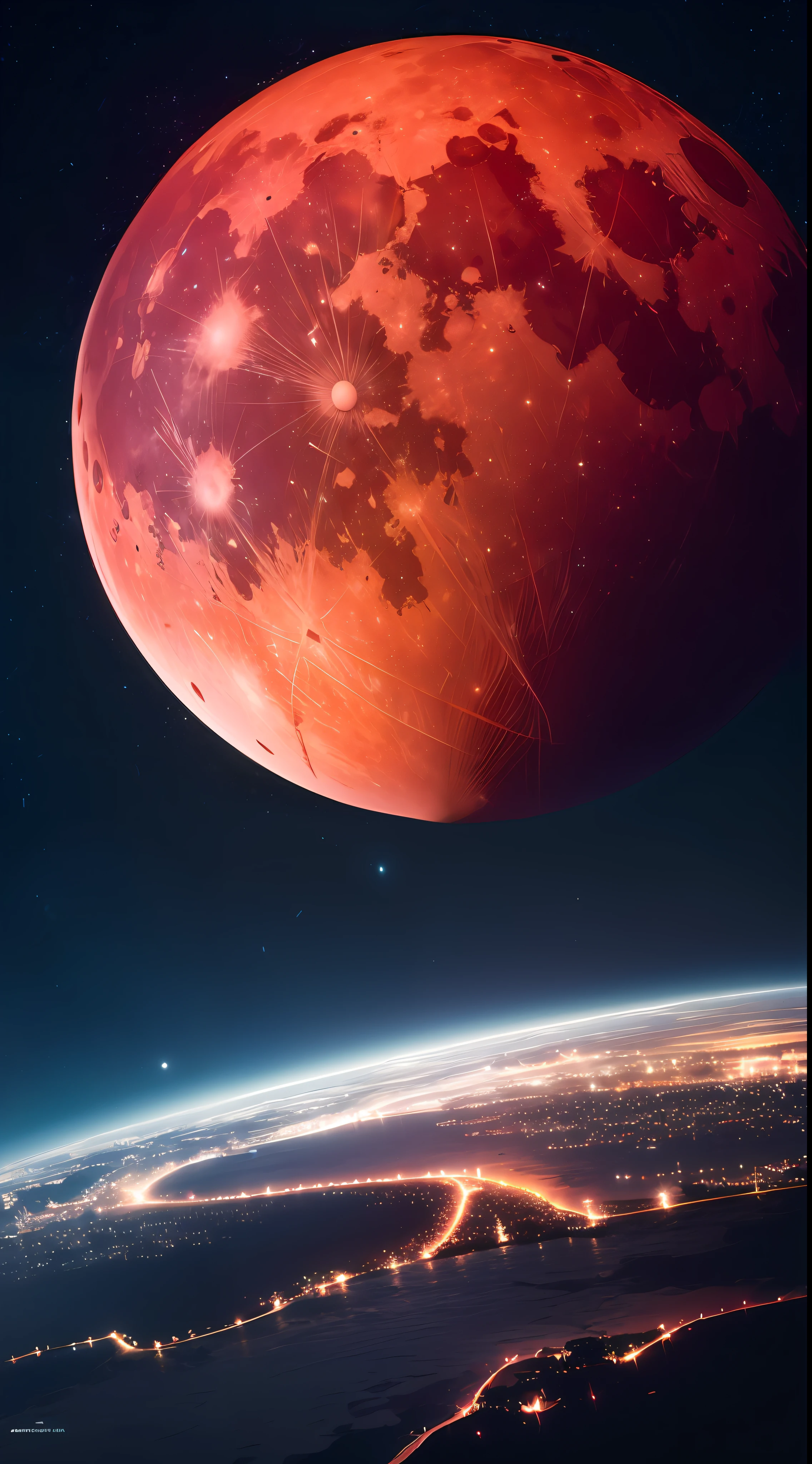 Red Moon，8K wallpapers，extreme beautiful，winning artwork