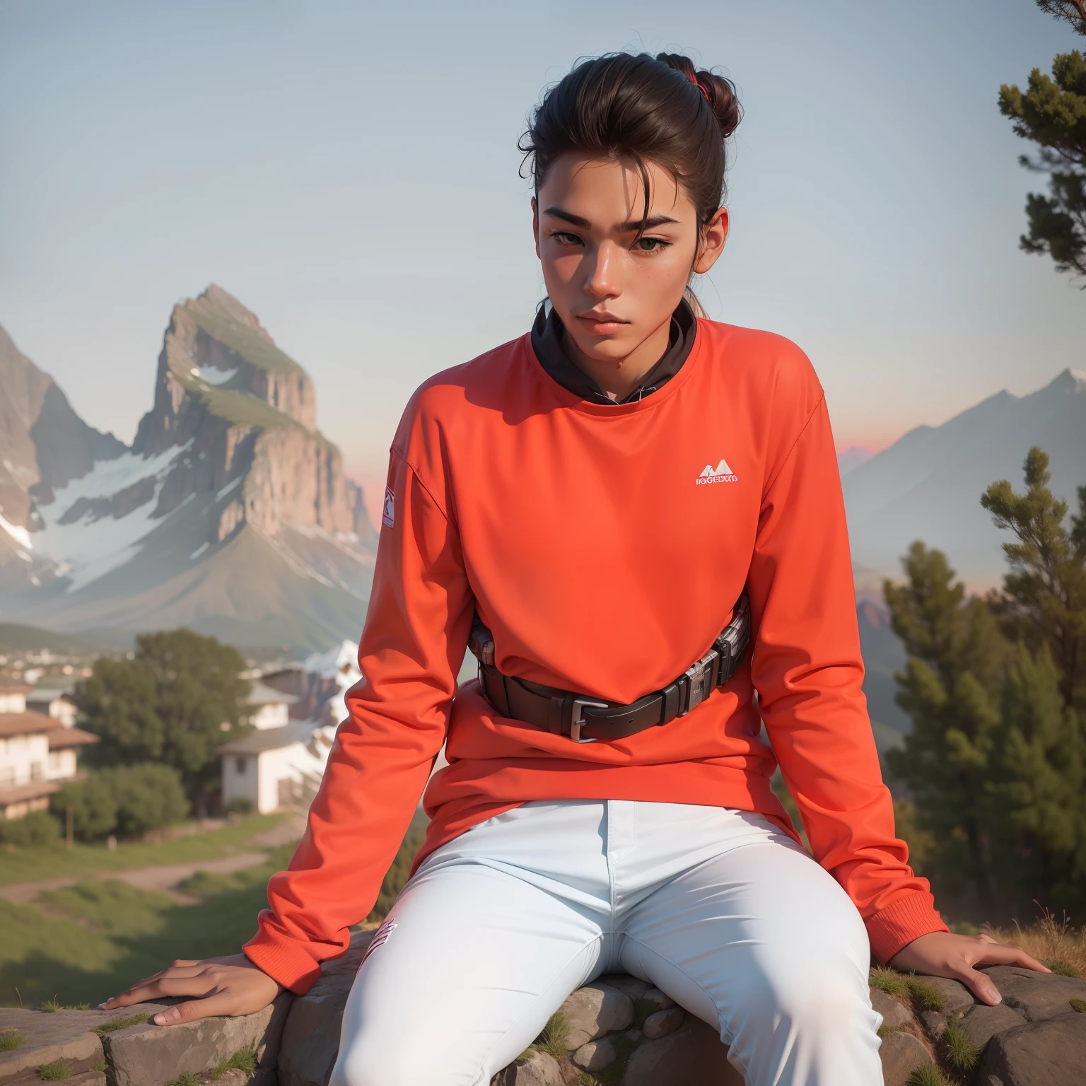 Background in mountain and sunset