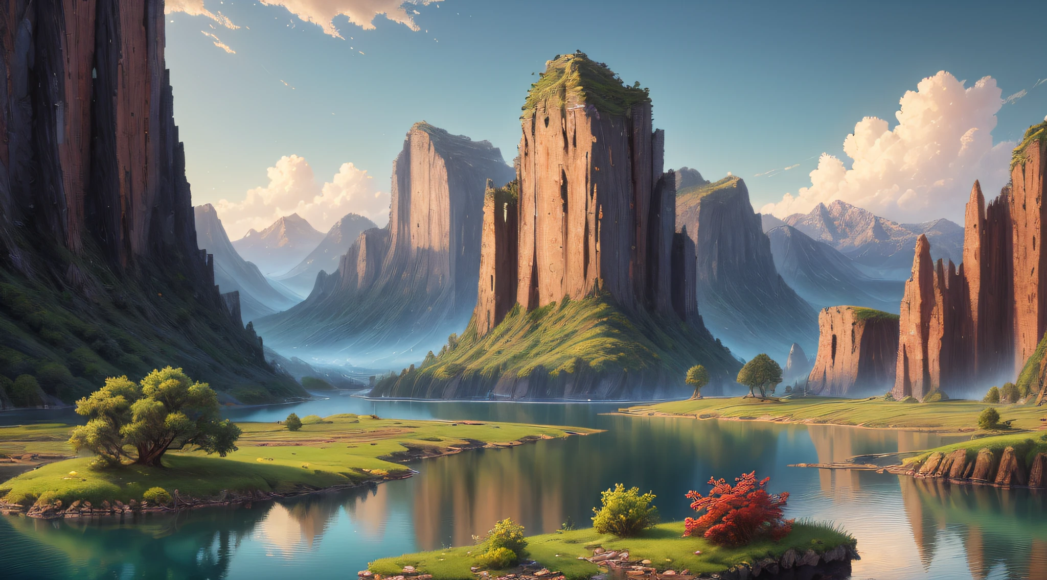 landscape,water,(extremely detailed CG unity 8k wallpaper), most beautiful artwork in the world,professional majestic oil painting,intricate, High Detail, Sharp focus, dramatic, photorealistic painting art