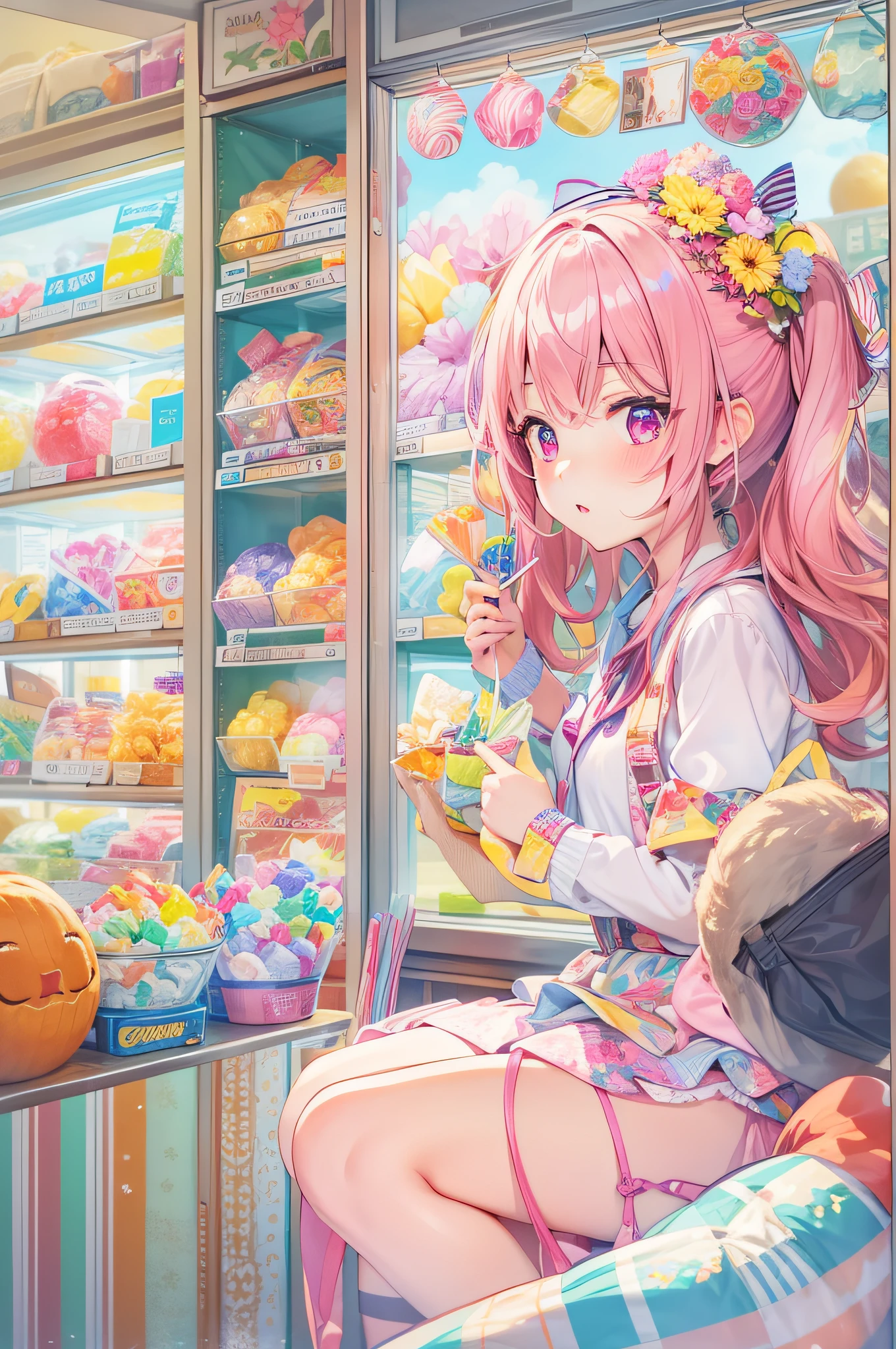 (((masterpiece))), (((best quality))), ((claw machine)), hands on bottom panel, control long joystick and press button, using clamp to pull the toy up, 1girl, commission, shy, blush, school uniform, claw machine, rear view,Perfect Anatomy、