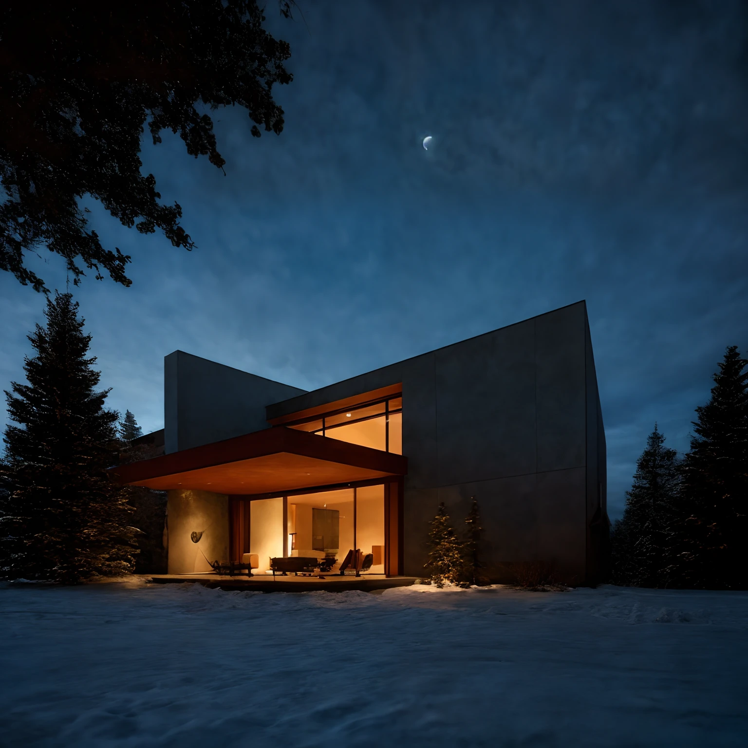 Aperture: f/8 - f/16,focal length: 35mm, low distortion, perpestive, modern architecture, ultra realistic, raw photo, sharp focus, tree background, sunlight, glasses window, tile wall,, masterpiece,ultra realistic,32k,extremely detailed CG unity 8k wallpaper, best quality, dark sky, dark night, dark theme,