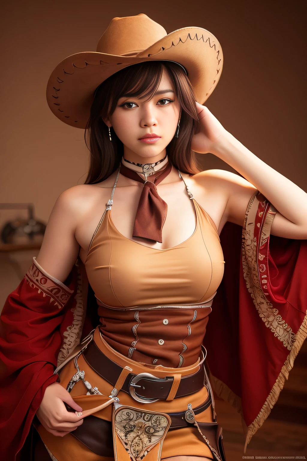 western cowboy style,photography,best quality, realistic, photorealistic, intricate details, (delicate detailed), (intricate details), cinematic light, best quality Backlights, clear line, 8k,ultra high res,
