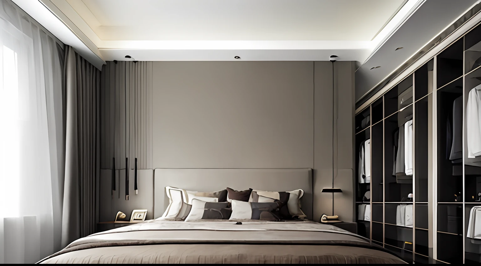 Cosy bedroom,There are 2 wall lamps,