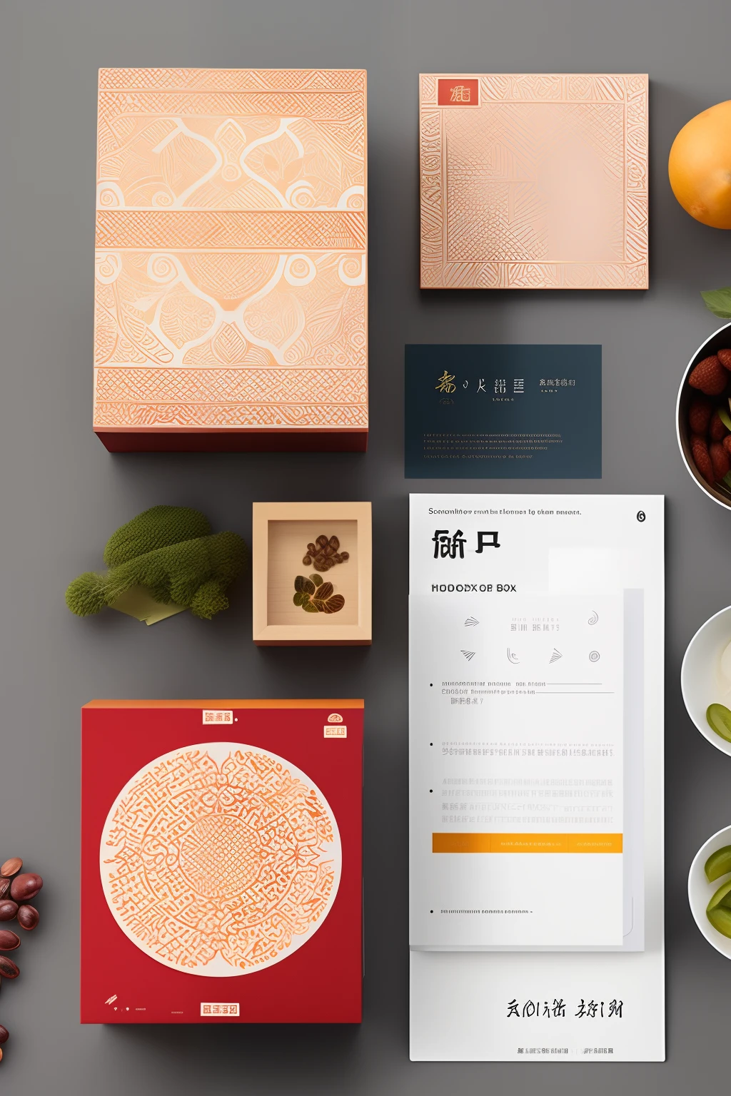 A wellness product box，It is printed with traditional ethnic motifs。