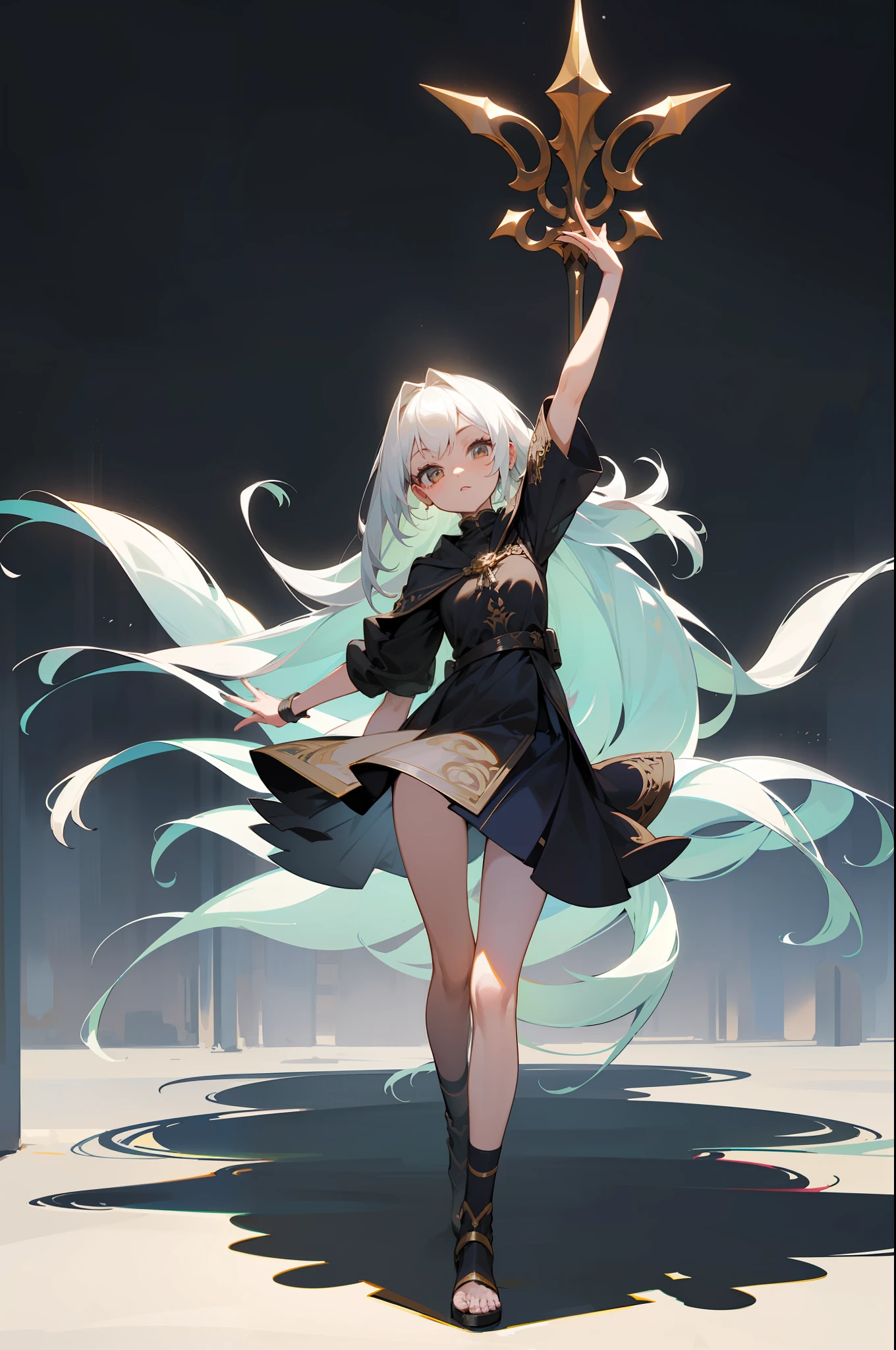 MKSKS style, (Very detailed background:1.0), (highly detailed back ground:1.0), 1girll, full_Body,,frontage,Masterpiece, Best quality, (1girll, Solo, Girl:1.2),,White hair,Best shadow,Codex,Create magic,putting hand up,Arm Raised,Raised Legs,Whole body diagram