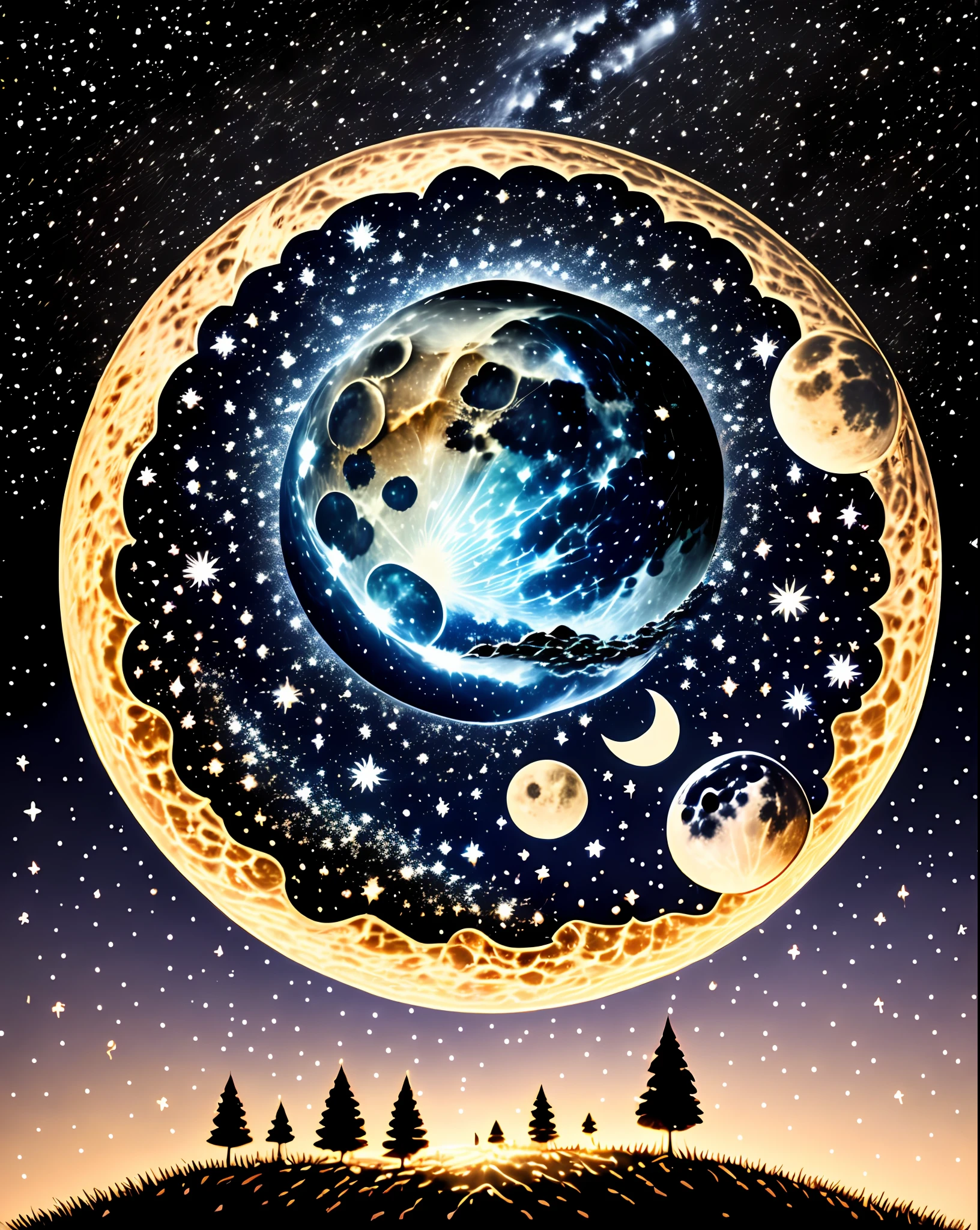 starrysky,constellation,Magic Array,themoon