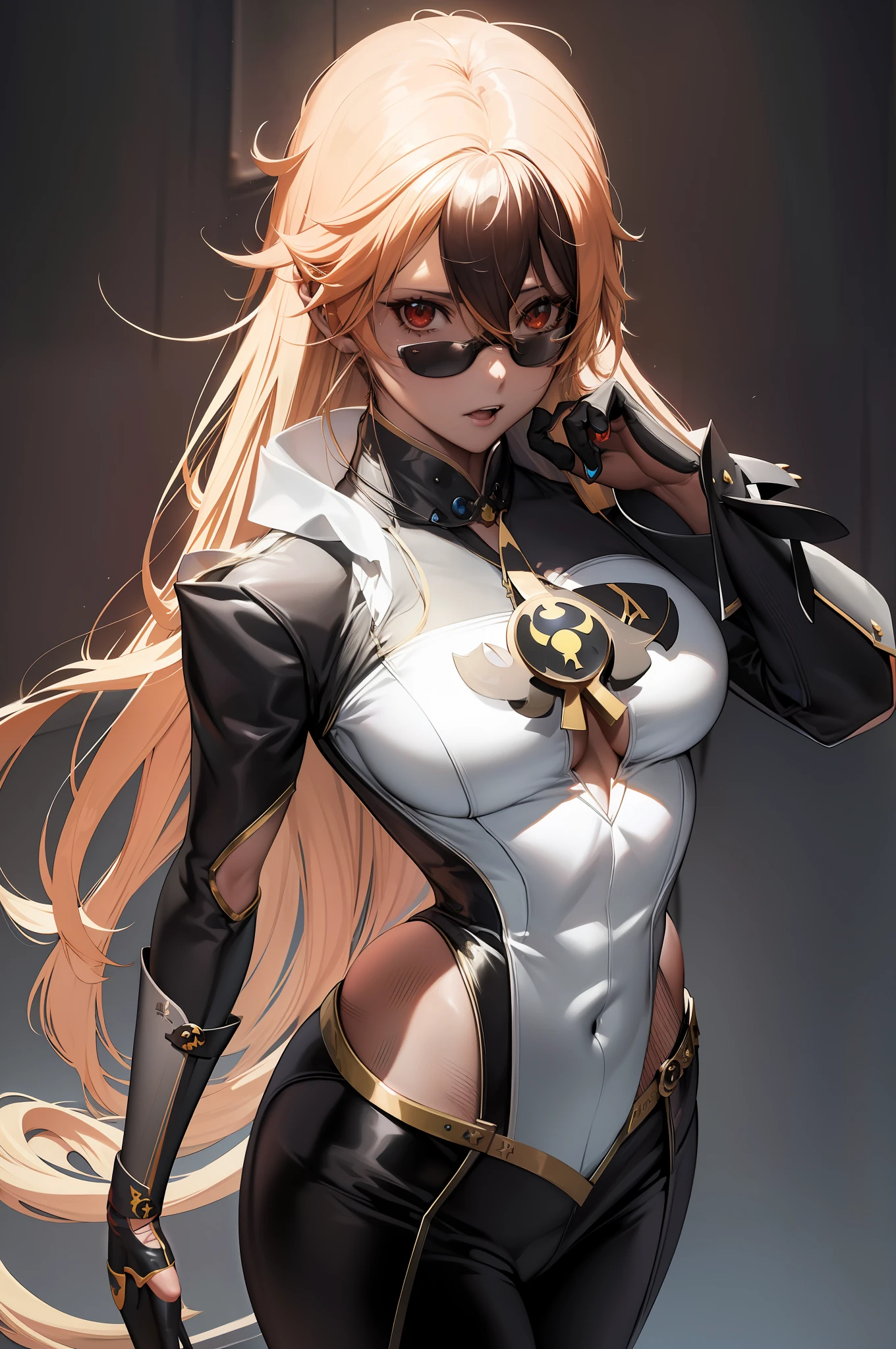 Anime - imagem de estilo de uma mulher com longos cabelos loiros e uma roupa preta e branca, Artgerm extremamente detalhado, portrait knights of zodiac girl, cushart krenz arte chave feminina, Artgerm em ArtStation Pixiv, estilo artgerm, Krenz Cushart e Artgerm, portrait of a female anime hero, 8k realismo
