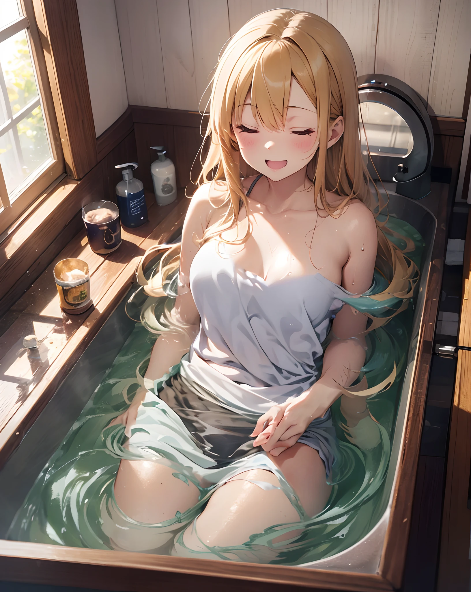 Classic、bath、Bathtub、luxury、shower、Special baths、custom shop、Beauty、Flaxen-haired maiden、Camel Toe、Giant tit、Nipple Puffs、Cleavage、Plump、Super big breasts、Super big butt、naked、Bubble bath、Lots of soap bubbles、round face、Welcome back husband、Now it&#39;s time for sex