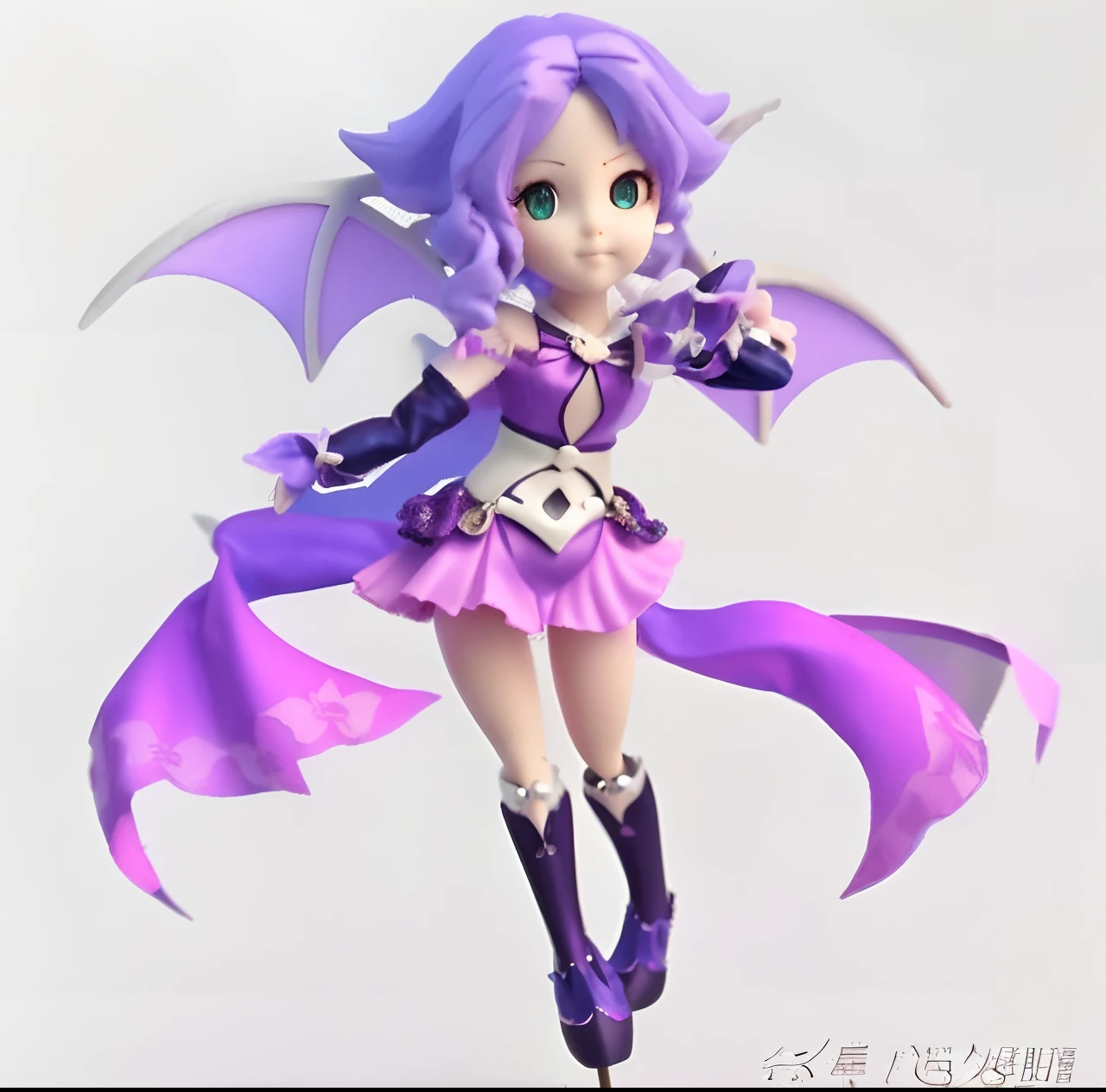 Close-up of a doll in a purple dress and purple wings,Wearing a purple dress ,He wears a pair of purple booties under his feet, pvc figurine, Fantasy Westward Journey characters, alluring elf princess knight, anime styled 3d, angel knight girl, anime in fantasy style, anime action figure, Anime figure, fantasy character, Stylized anime, anime figure, Anime figur, From Fantasy Westward Journey