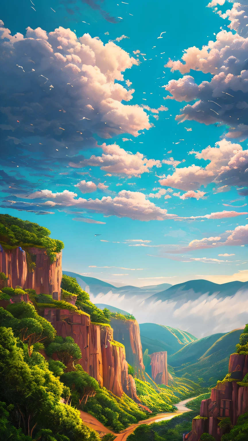 (best quality,4k,8k,highres,masterpiece:1.2),ultra-detailed,(realistic,photorealistic,photo-realistic:1.37),pastel colors,dreamy landscape,soft sunlight,ethereal atmosphere,serene water reflection,surreal clouds,sprawling meadows,enchanted forest,distant mountains,twinkling stars,gentle breeze,magical glow,peaceful solitude,picturesque scenery,sublime beauty,harmony of nature,majestic panorama,misty horizon,faint rainbow,wandering path,melting colors,tranquil serenity,flowing river,snow-capped peaks,endless horizon,whispering trees,blissful silence,hidden treasures,sparkling dewdrops,perfect calm,harmonious symphony,serendipitous discovery,unforgettable dream,tranquil lake,spellbinding allure,remote paradise,mystical aura,imagination's sanctuary.