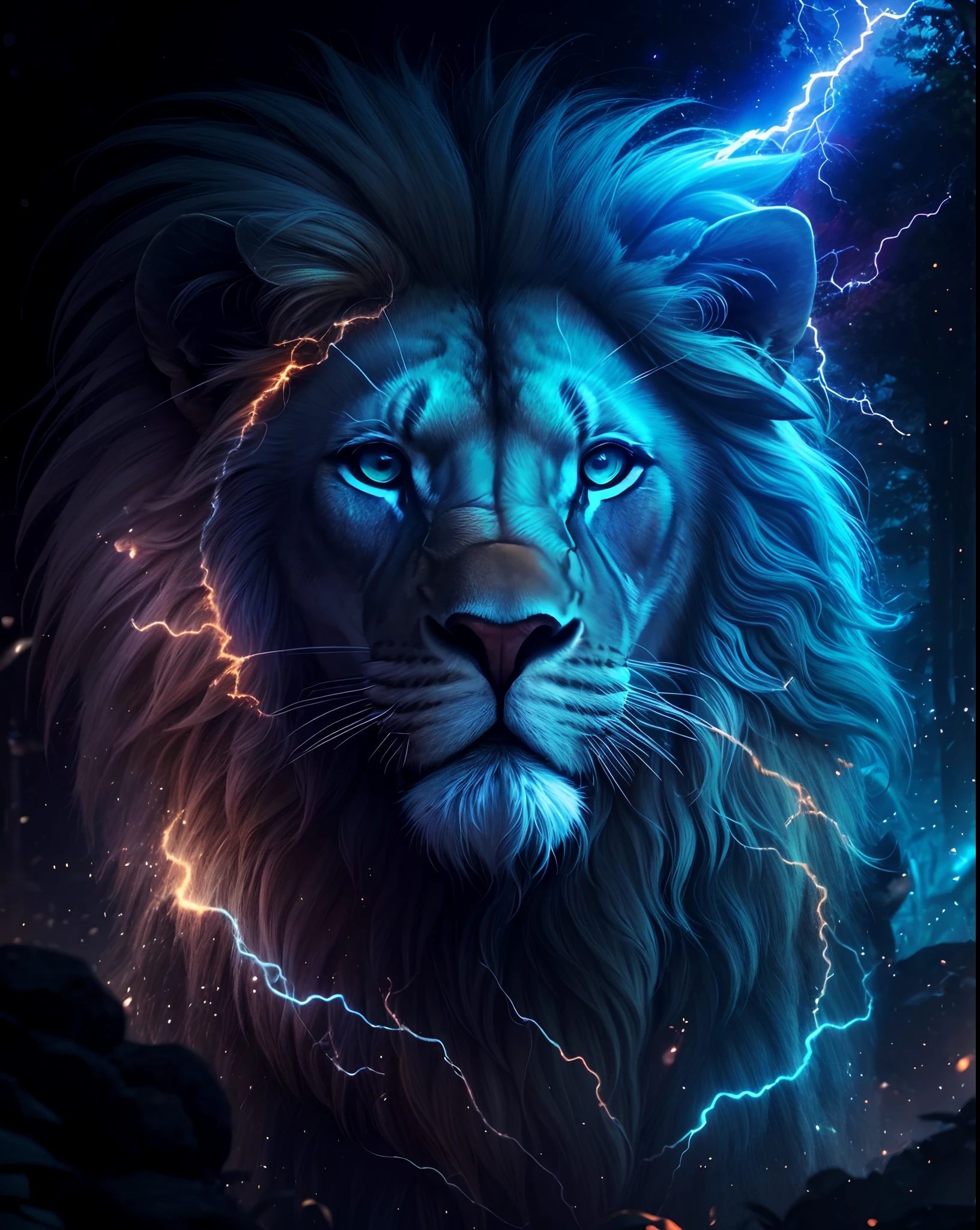 Lion, leone, King, naturais, Natureza, Natureza, Linda, renderizado, fotorrealista, UltraHD, 4k, texturasdetalhadas, sombras detalhadas, Thunders, bolts, ThunderBolt, thunderstorm, detalhadas, por do sol, sol se pondo, Sunset, Natureza Linda, fundo preto, por do sol, contraste detalhado, contraste realista, alta resolução, cores detalhadas,