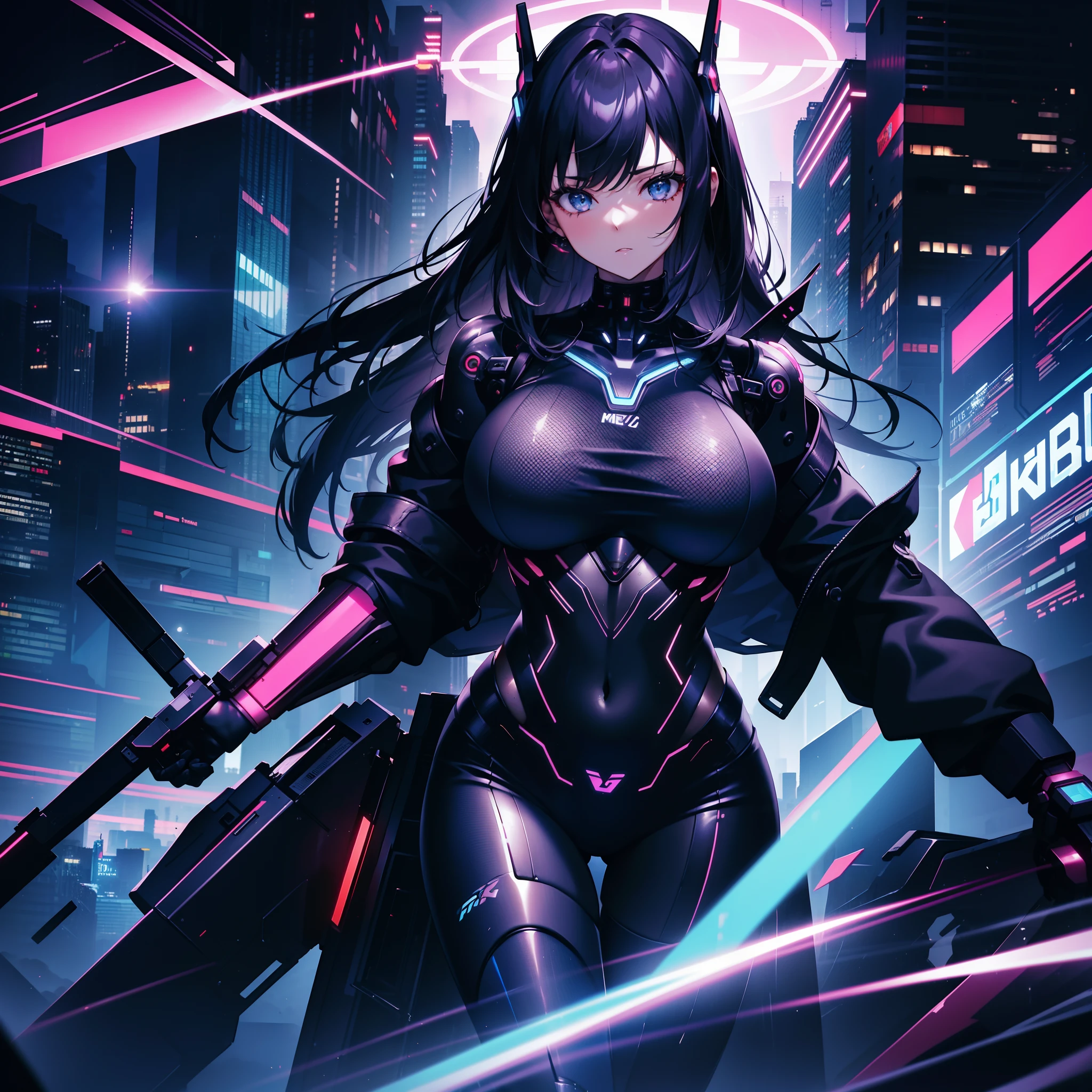 16K, HDR, RTX, ((masterpiece)), ((best quality)), absurdres, fluorescent neon, bare breasts, ((nsfw)), beautiful, sexy, fantasy, jewelry, body chains, goddess, elemental queen, futuristic, sci-fi, glowing eyes, detailed eyes, damaged components, electric sparks, sitting, crossed legs