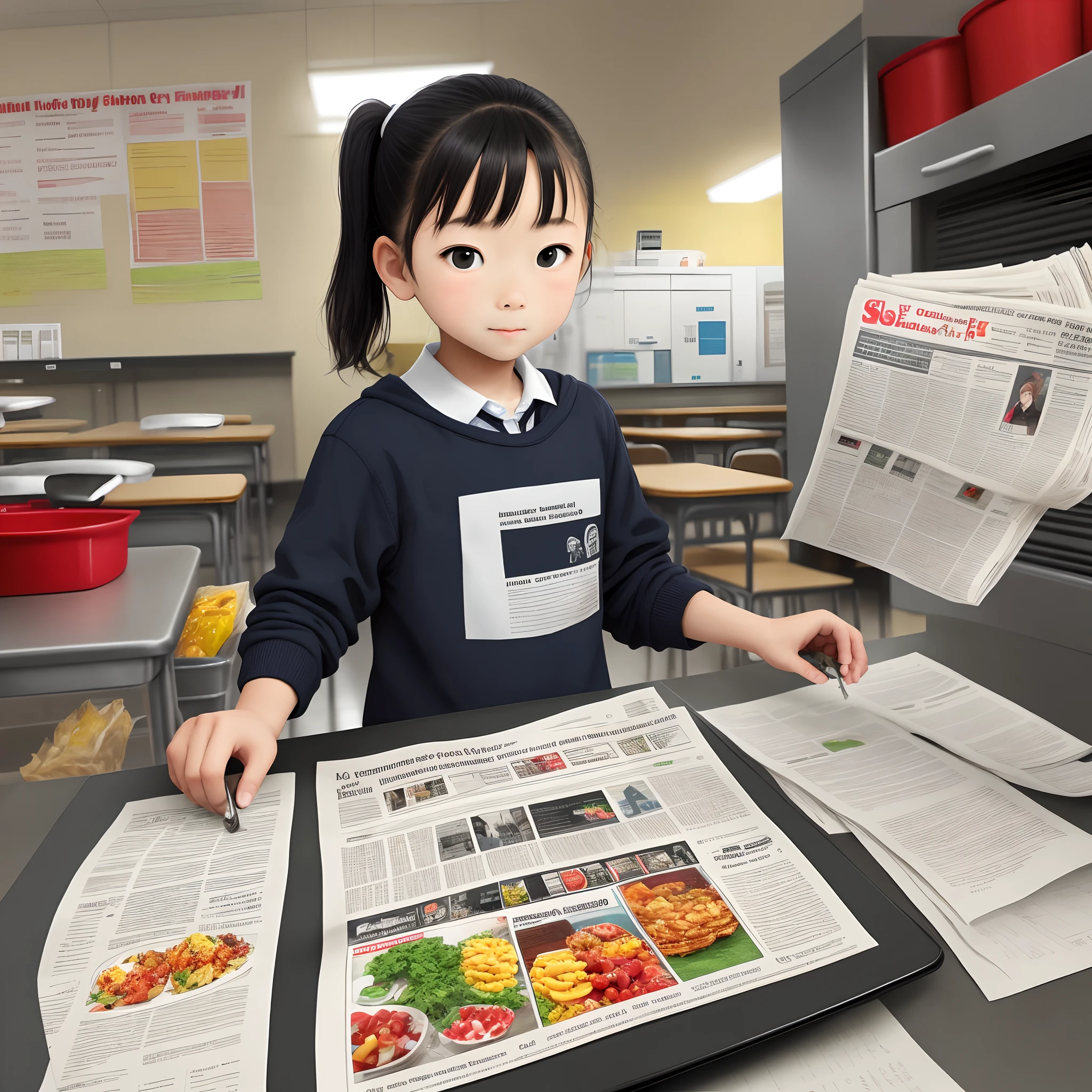elementary student,Food safety,Hand-copied newspapers