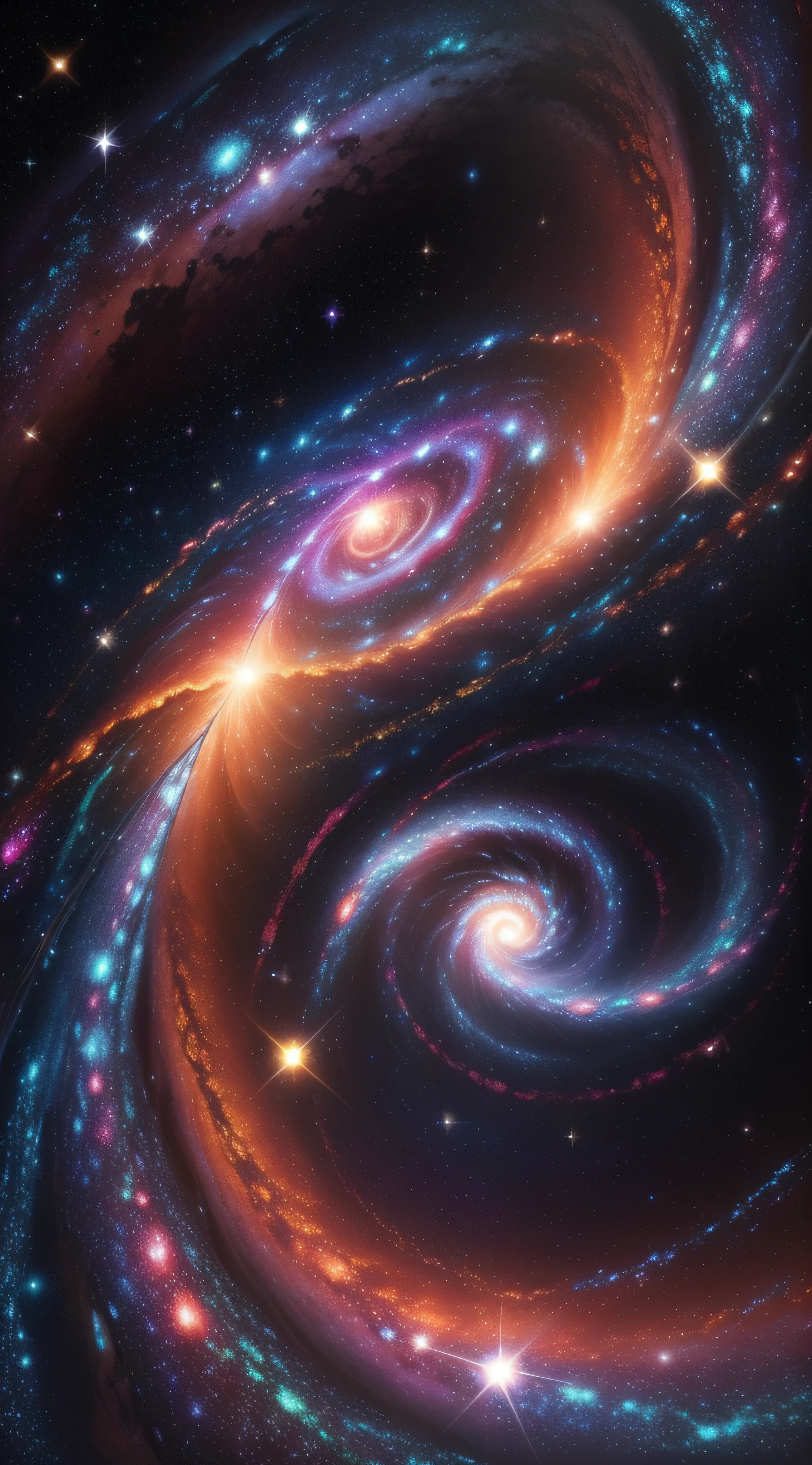 a spiral galaxy with stars, plants and a bright spiral, cosmic and, galactic light colors, galaxy colored, splashes of neon galaxies, swirling galaxies, colorful galaxy theme colors, space colors, galaxy, galaxies swirling around, beautiful galaxy, galaxy color scheme, bright nebulas, galaxies, galaxy space sci-fi