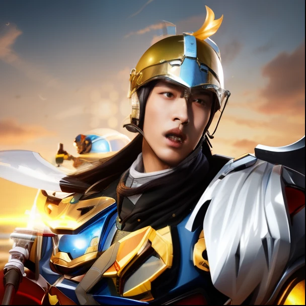Man with a sword and helmet