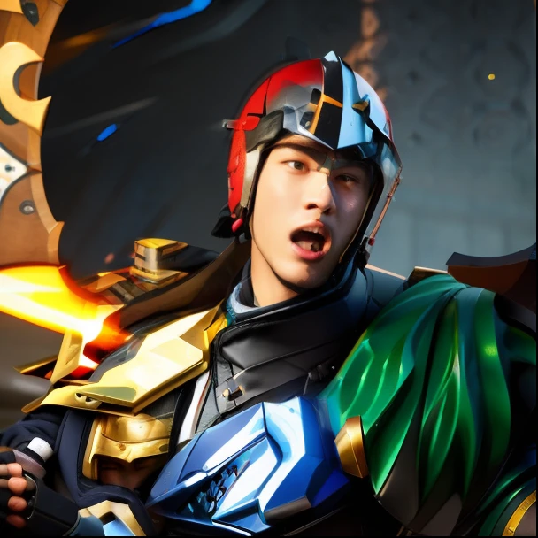 Man with a sword and helmet