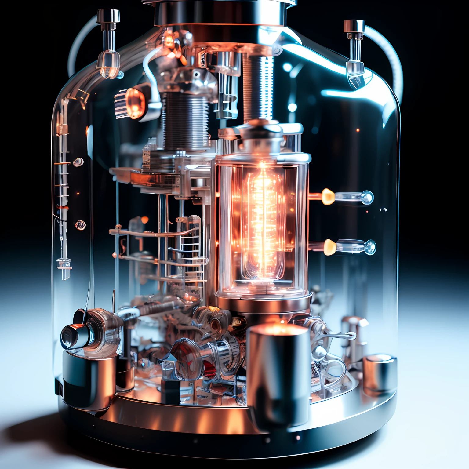a photo of, Close-up of a machine with lights inside (GlassDevice style:1)