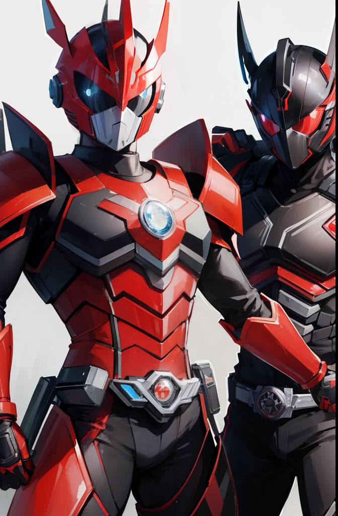 Super sentai, Kamen rider, rider kick, red and black armor, Zi-o armor