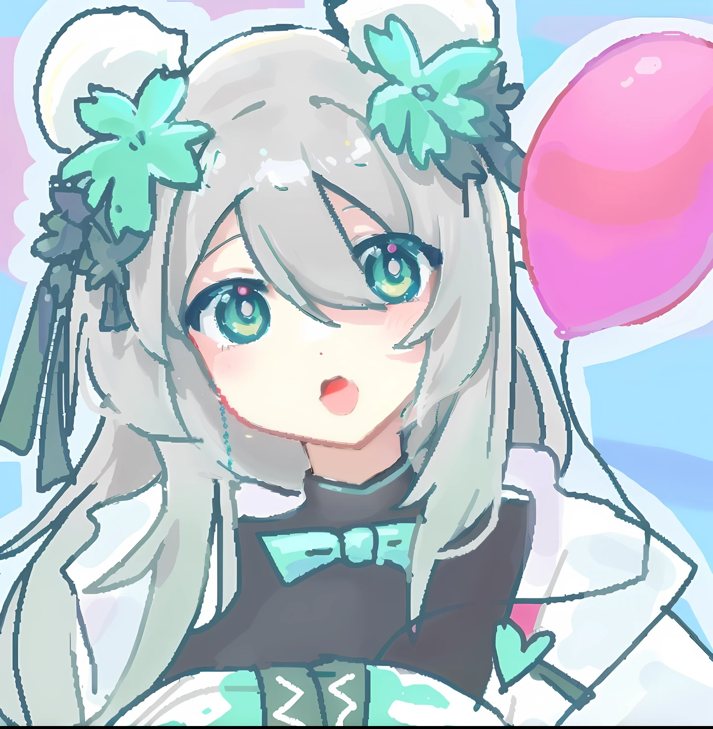 Anime girl with balloons, anime moe art style, mikudayo, Loli, anime art style, Pixiv style, made with anime painter studio, lovely art style, Anime style portrait, drawn in anime painter studio, r /art, r / art, r/art, Mihoyo art style
