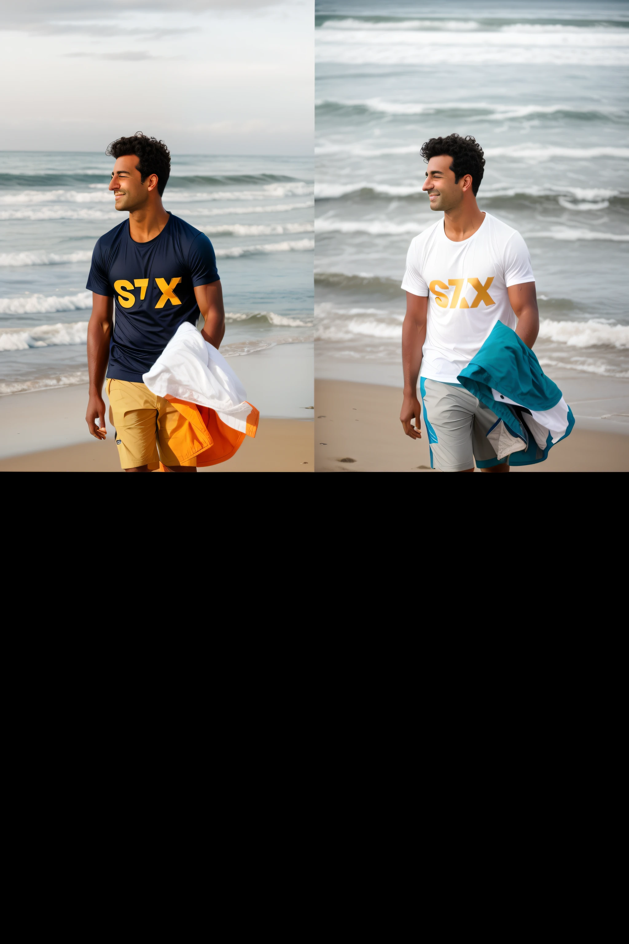 arafed man walking on the beach with a jacket on his back, on beach, posing on a beach with the ocean, at a beach, in the beach, at the sea, modeling shoot, in a sea, in tshirt, standing at the beach, posing on the beach, on a beach, photo taken with canon 5d, candid picture