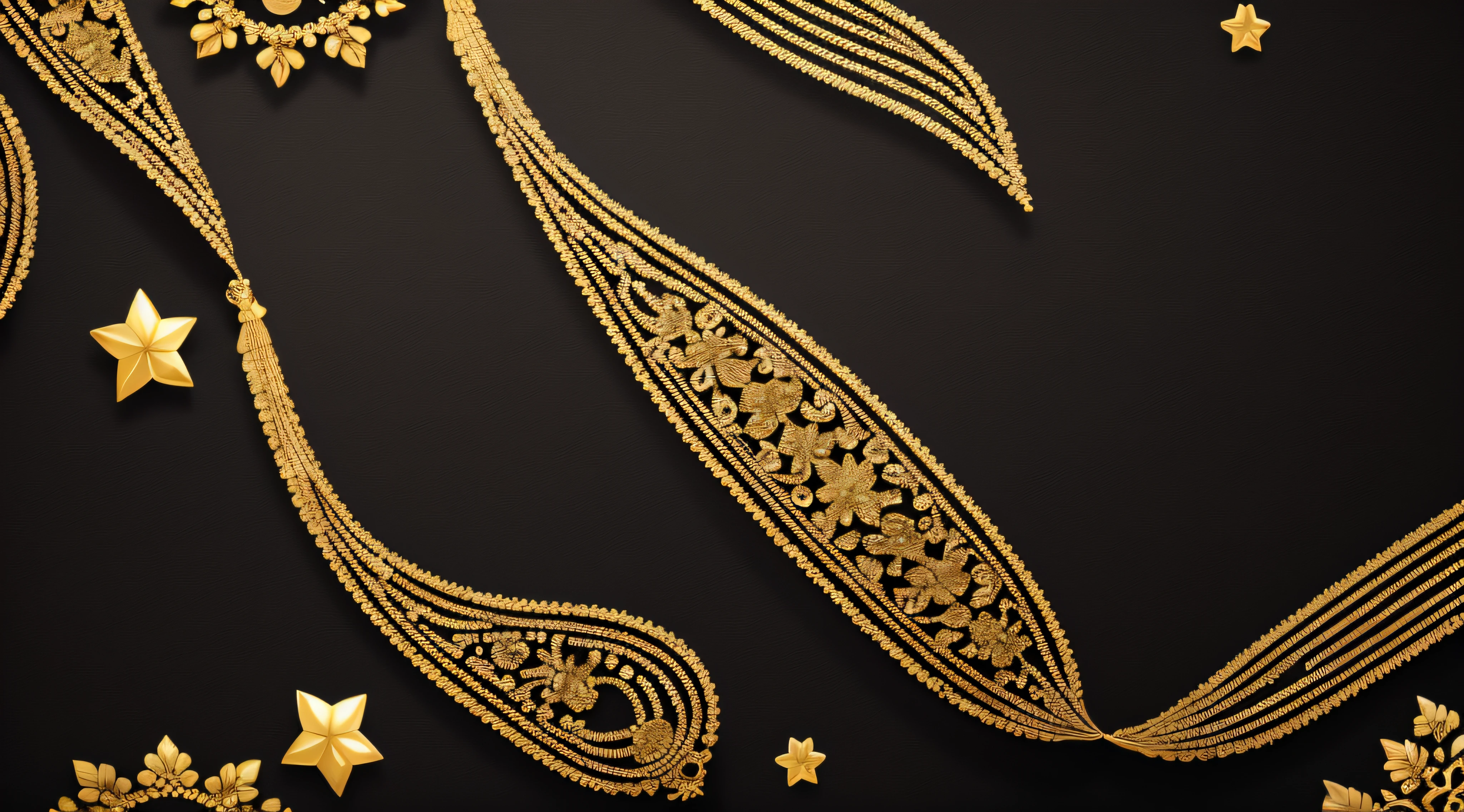 Dark background with golden details