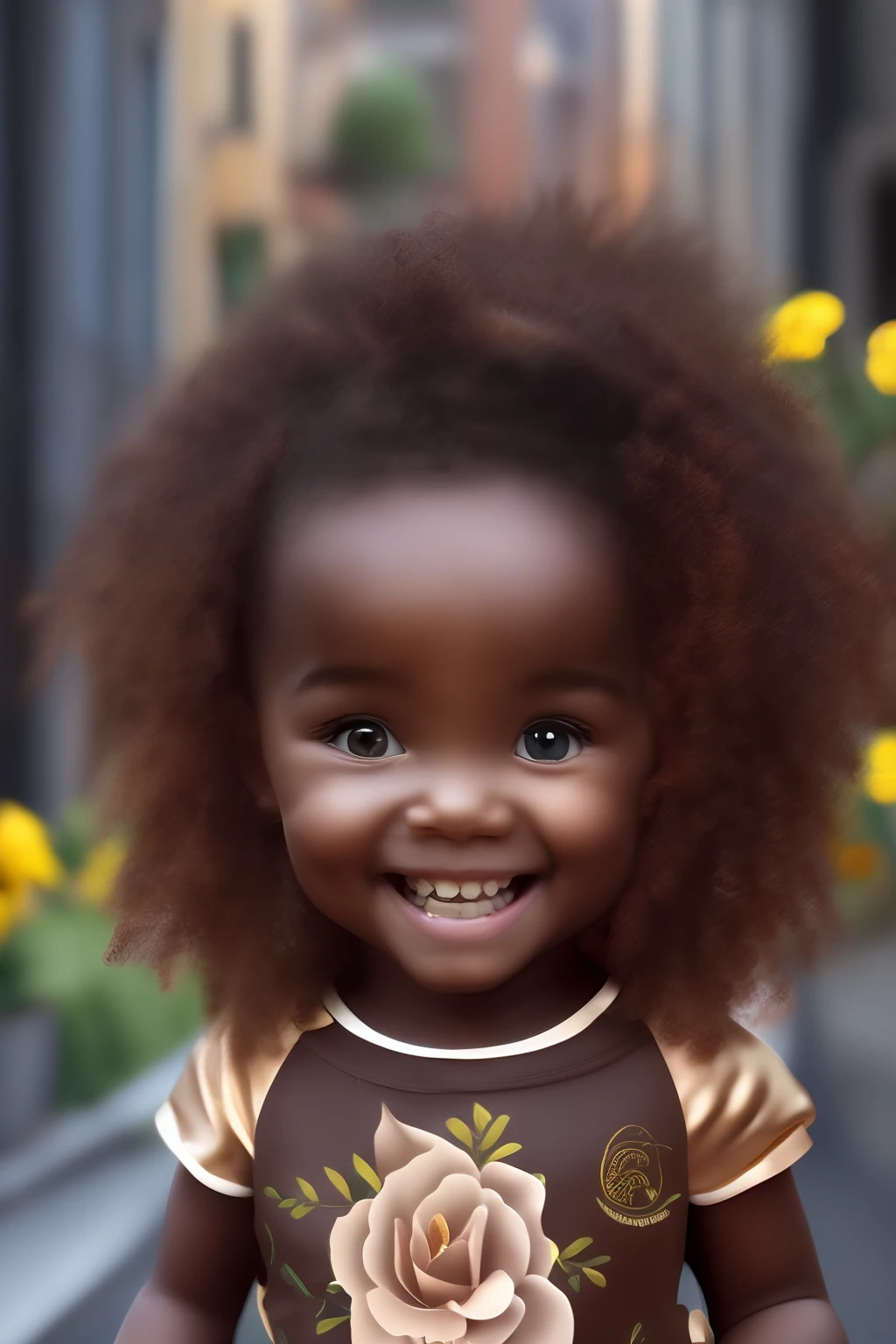retrato realismo uma mulher africana africana pele marrom escura queimada do sol, cabelos longos cacheados, roupas de princesas, imagem intrigante, imagem limpa, ao fundo um lindo lago, corpo inteiro, vento, flores