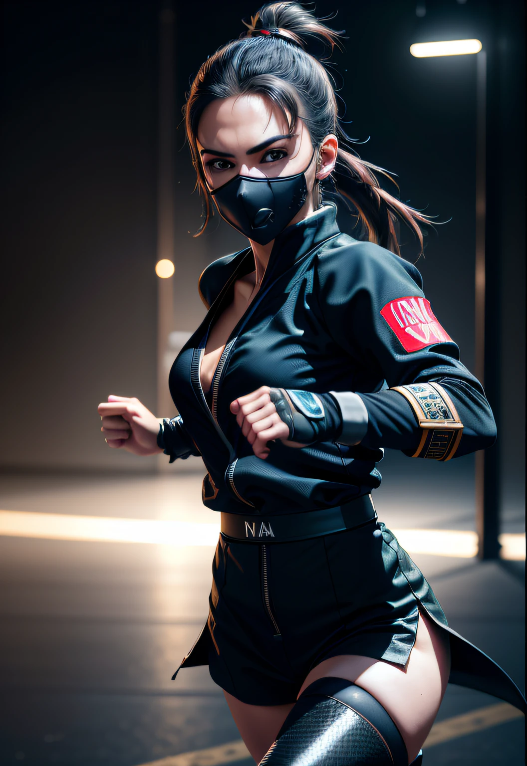 highres, shadows, absurdres, best_quality, ultra_detailed, 8k, extremely_clear, photograph, beautiful, sharp focus, hdr,
((running ninja)), textured clothing, (black background:1.)