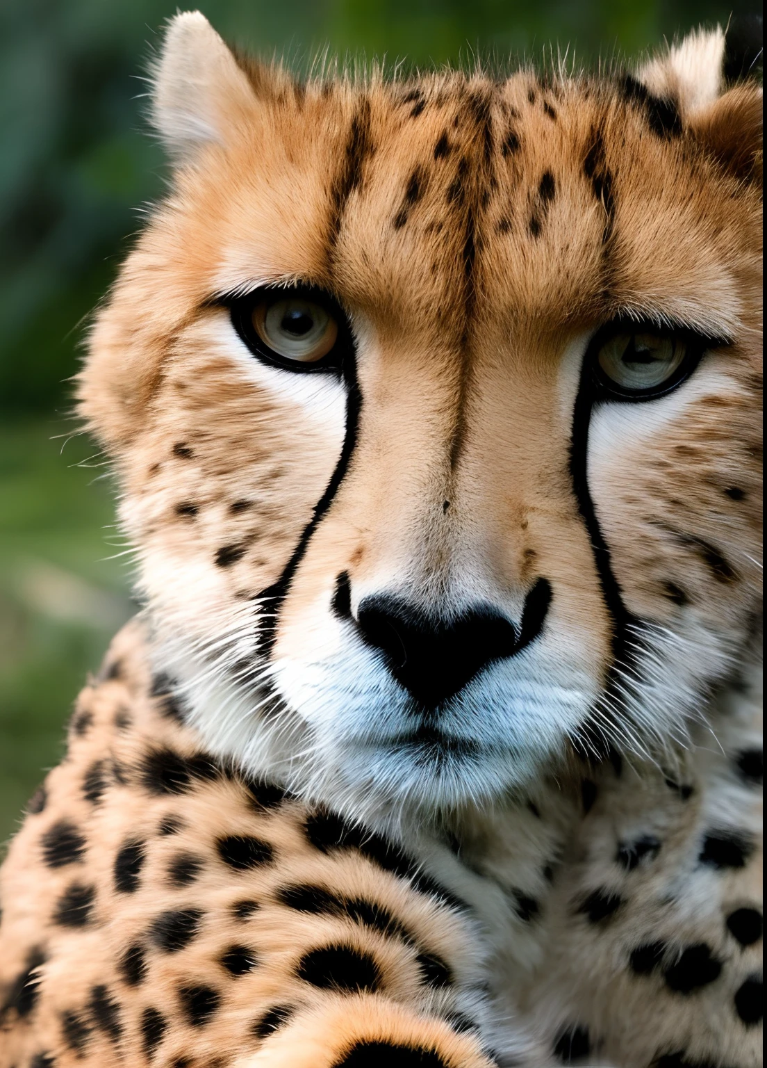 A cute cheetah white small body and bich cute eyes