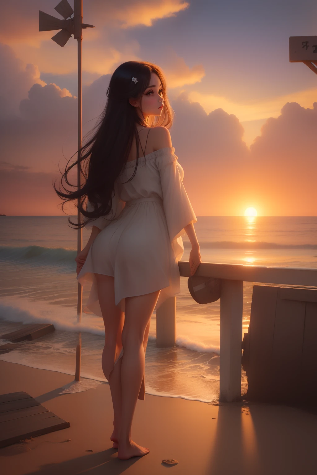 Beautiful beach sunset background change