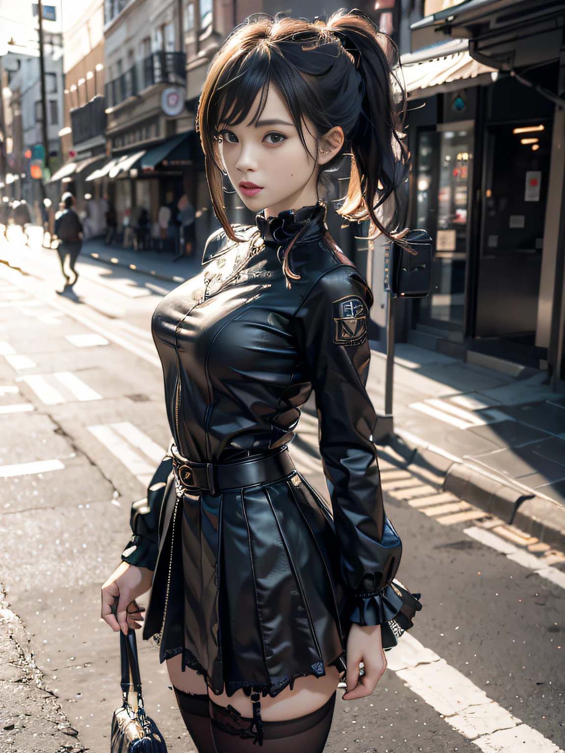((Best quality)), ((masterpiece)), (detailed: 1.4), 3D, woman wearing tomo Rider outfit