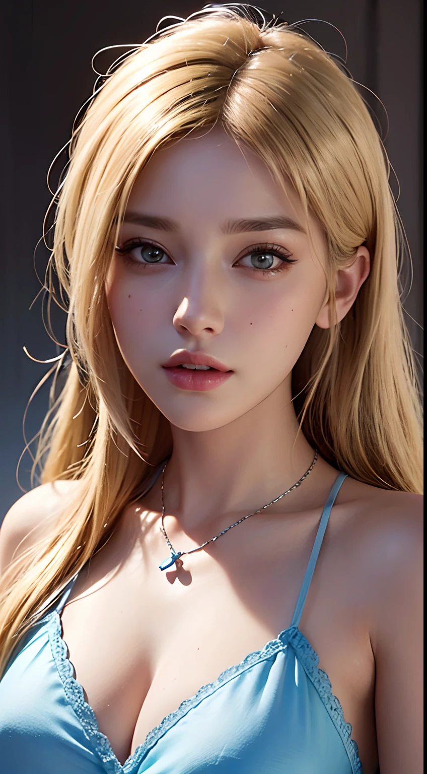 a woman with blonde hair and a blue necklace, mandy jurgens 8 k 1 5 0 mpx, photorealistic beautiful face, hyperrealistic teen, realistic shaded perfect face, photorealistic face, photorealistic anime girl render, realistic cute girl painting, makeup. unreal engine, ultra realistic digital paintia woman with blonde hair and a blue necklace, mandy jurgens 8 k 1 5 0 mpx, photorealistic beautiful face, hyperrealistic teen, realistic shaded perfect face, photorealistic face, photorealistic anime girl render, realistic cute girl painting, makeup. unreal engine, ultra realistic digital painting, realistic beautiful face, beautiful and realistic face, beautiful realistic face