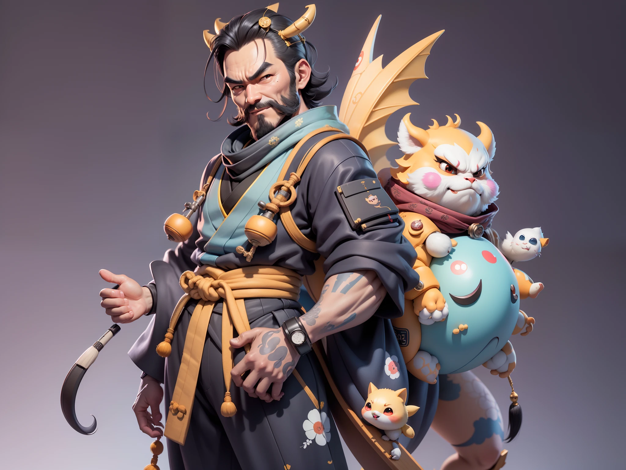 (Daisaku),(Need),(Super meticulous),(full bodyesbian:1.2),Japanese ukiyo-e girl,japanese geisha,Beautiful,Oriental dragon,Aeolian Thor,Raised sexy,爆乳,Oriental face,TV Anchor,Bust portrait illustration,Alone,In black suit,a blue tie,The face is slightly chubby,The face was clean,without a beard,Black super short hair,Black eyes,Smile confidently,3C computer sub-products,iPad, iphone,Digital painting,3D character design by Mark Clairen and Pixar and Hayao Miyazaki and Akira Toriyama,The illustration is a high-definition illustration in 4K resolution,With very detailed facial features and cartoon-style visuals。