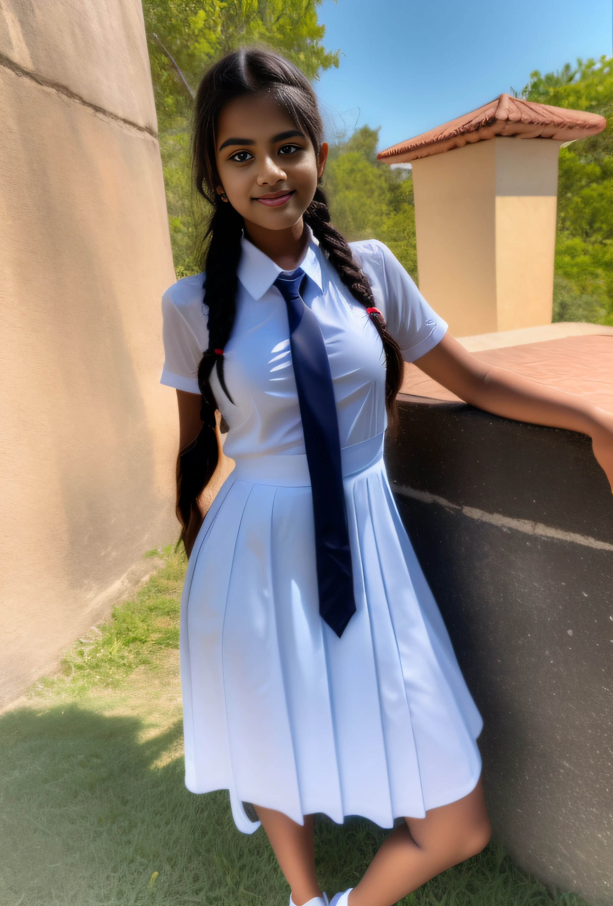 Raw photo , 1 girl ,showing ,Wearing white frock and color tie,((no smiling )), masturbating , fingering ,transparent underwear showing , white shoes  ,sri lanka cute beautiful  teen school girl, with plait , professional photographer, (hdr:1.4), masterpiece, ultra-realistic 8k, perfect artwork, intrincate details, cute face, award winning photograph, (Best quality, 8k, 32k, Masterpiece, UHD:1.3) ,