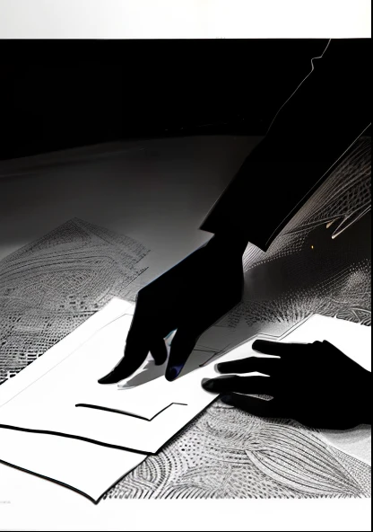 Black and white illustration for cover design style magazine,Highlight the sense of solemnity,Suitable for diplomatic news,Contains stick figures and comic book elements。