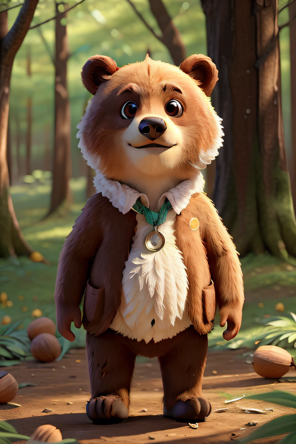 Nas profundezas de uma floresta encantada, vivia um ursozinho chamado Benjamin. Benjamin wasn't like the other bears in the woods. He had a special passion for playing with his acorns all year round, in all four seasons.