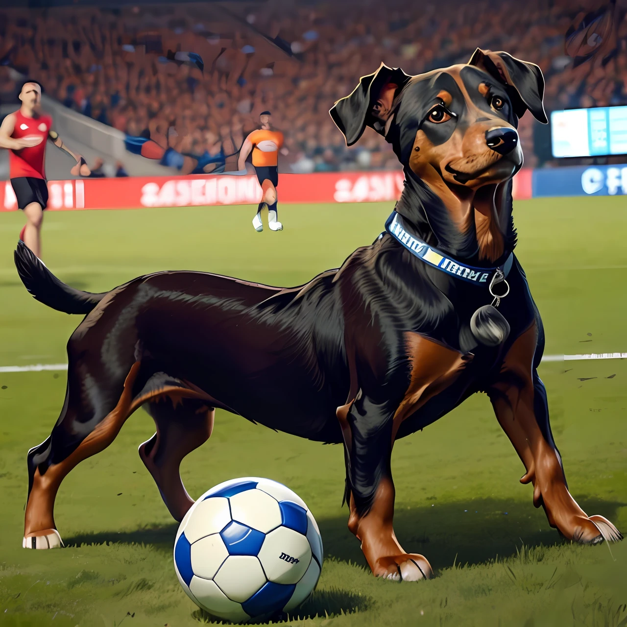 daschund marrom jogador de futebol