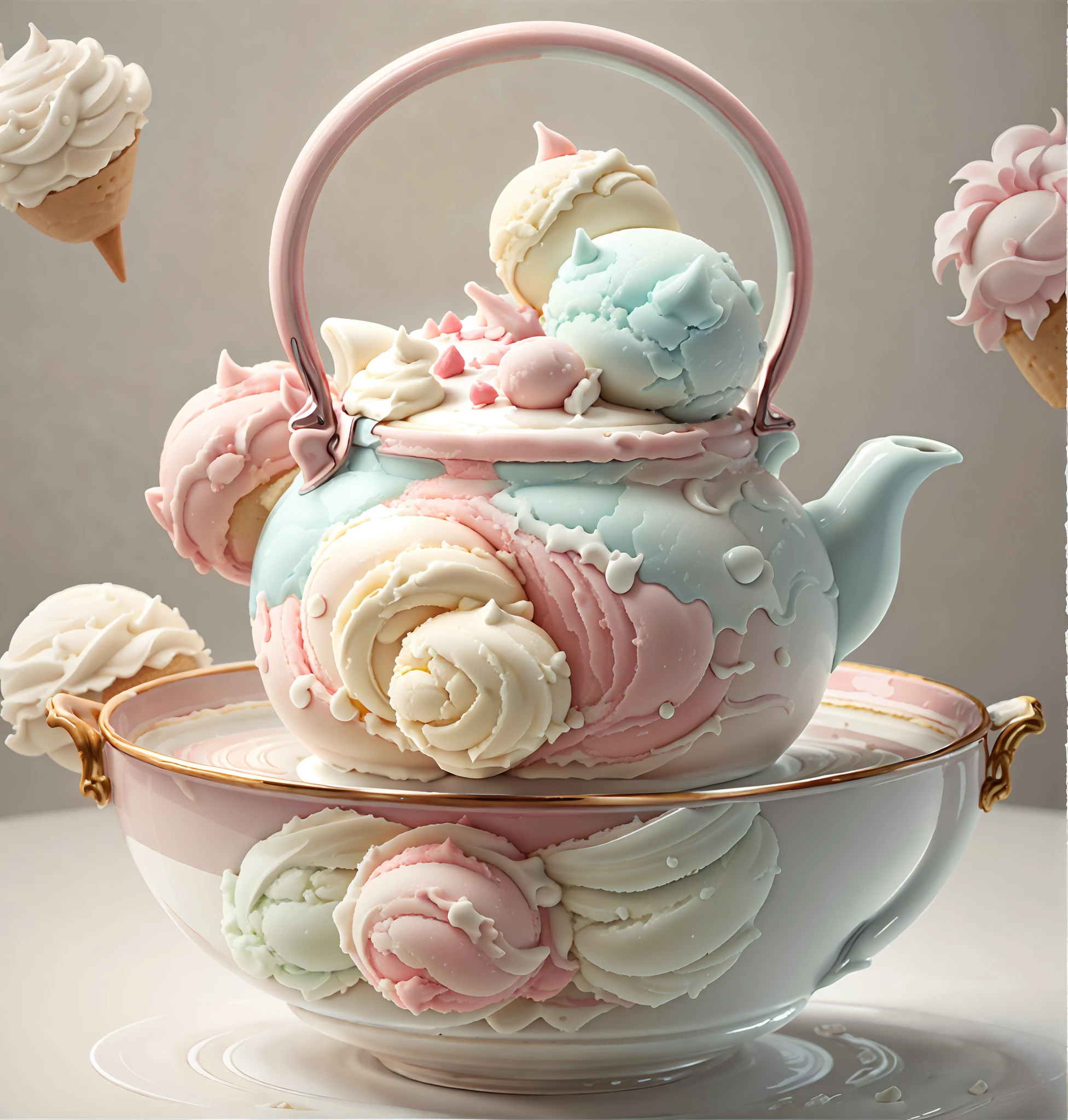 Ice cream teapot