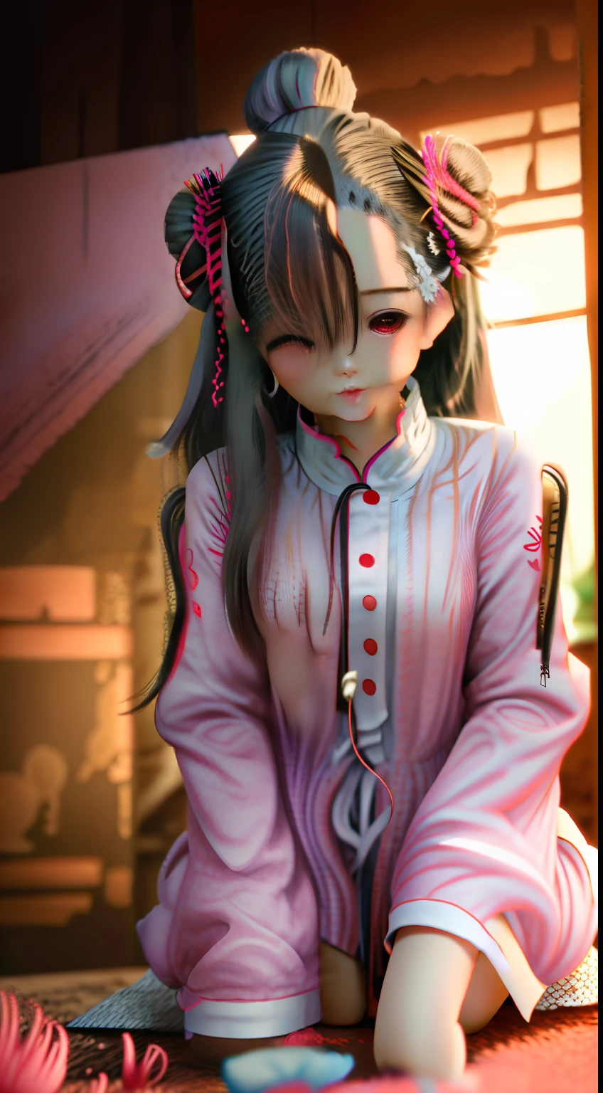 Silver-haired cute Chinese style girl