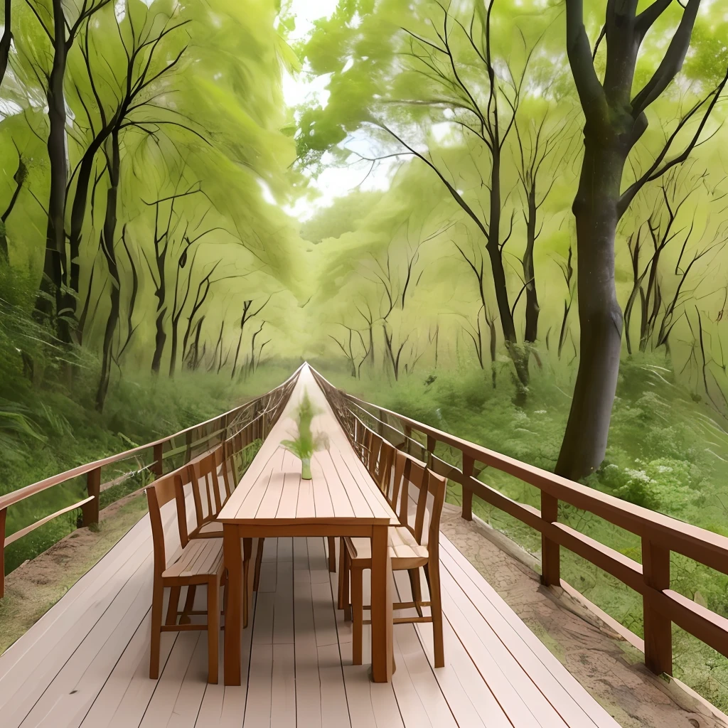 foto realista natural de ambiente com mesa e cadeira embaixo de uma parreira de uva
