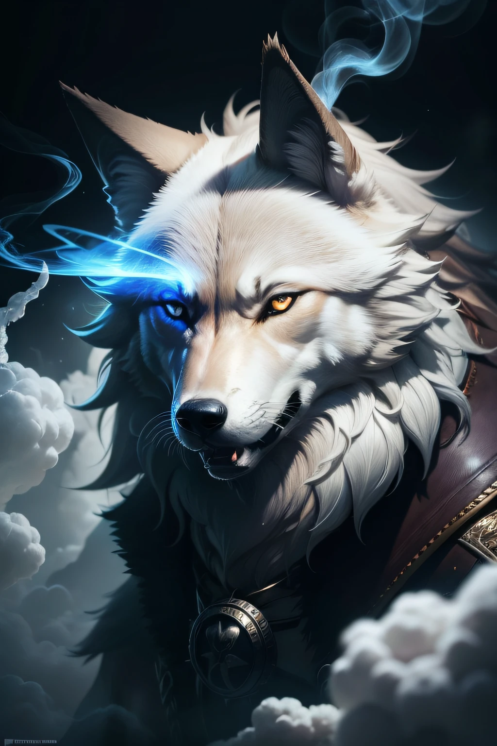 wolf wallpaper pc fantasy smoke