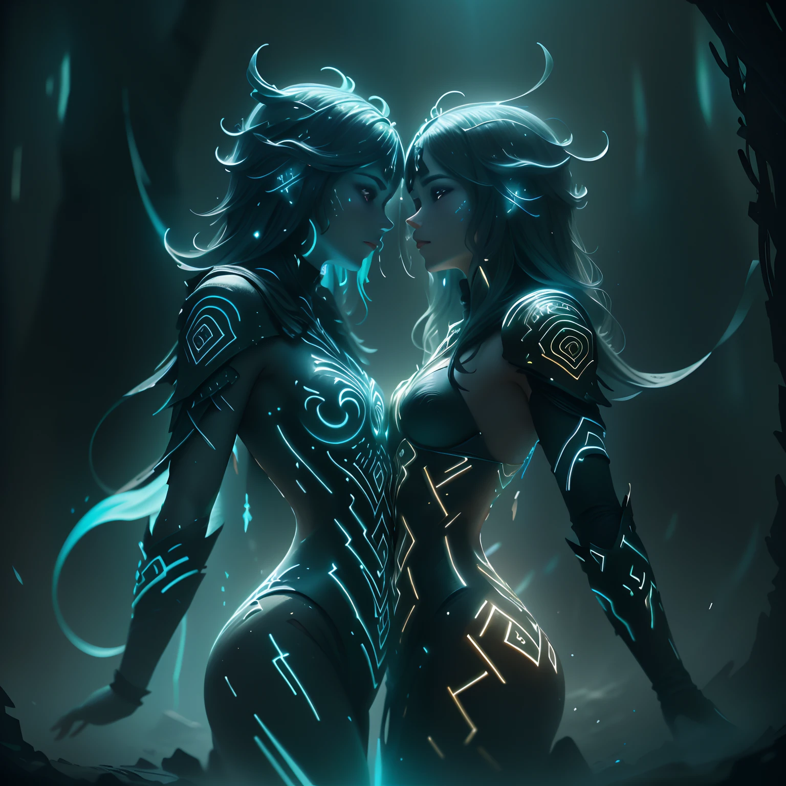 ((Best quality, 8k, Masterpiece :1.3)) beautiful woman: 1.3, beautiful face, woman in position 69 with other woman, full body, saturated colors, psychedelic image, LSD, mandala, fractral, costume, tattoo, painted body, wedding outfit, body tilted forward, art similar to Alex Grey's art, lots of color saturation, vortex, ultra realistic, planet earth, galaxy, with lots of lighting, shading and contrast, RPG, mage, realistic eyes, green iris, 3D depth, royal costumes