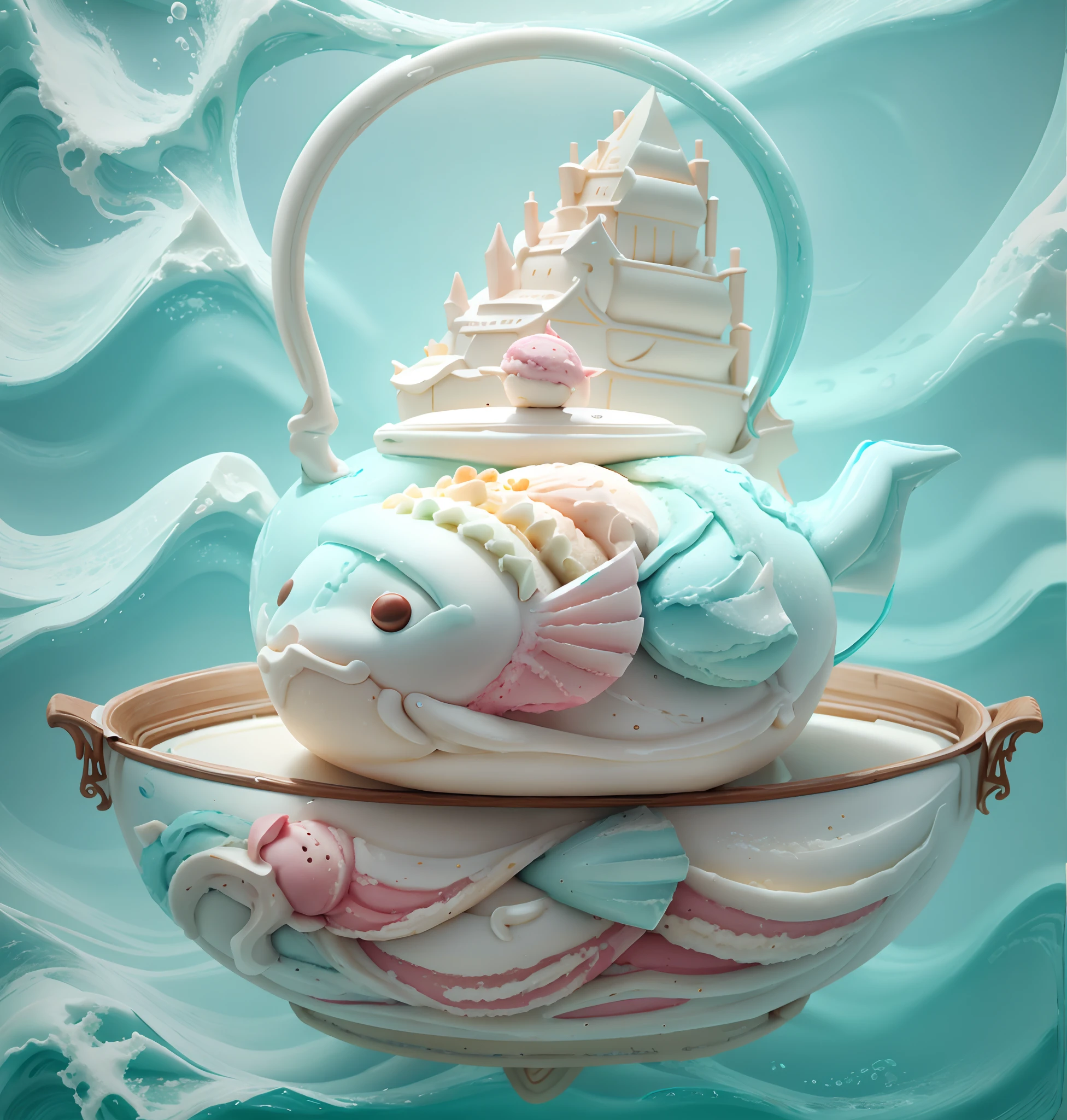 Ice cream fish sailing boat life buoy
