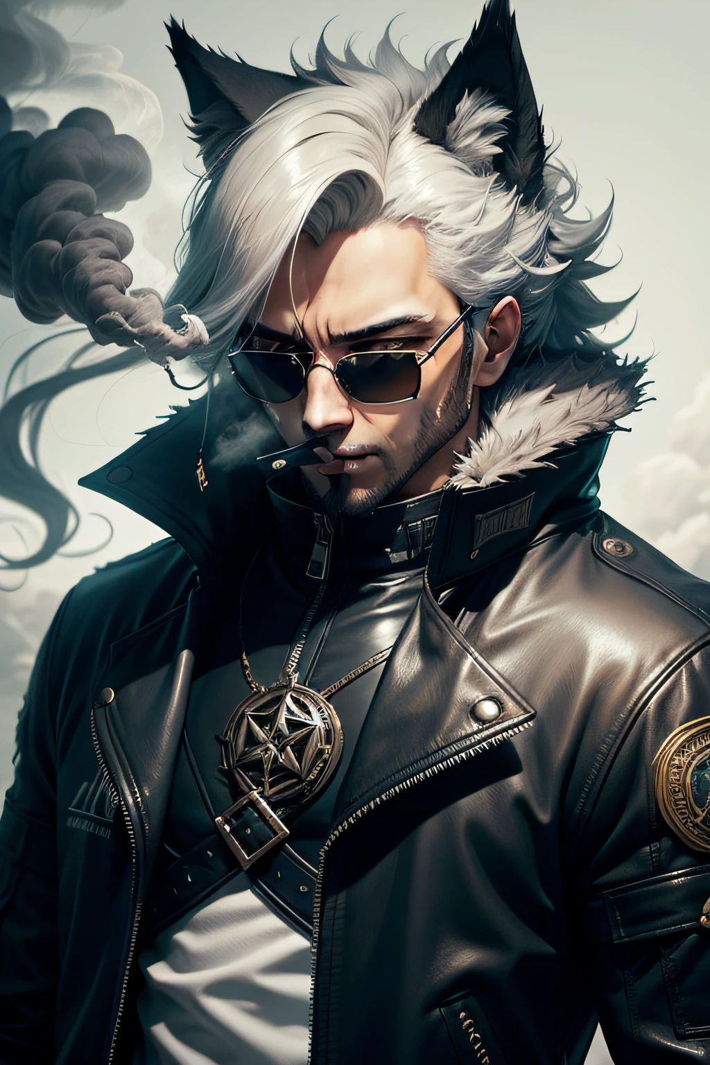 wolf jacket wallpaper fantasy smoke