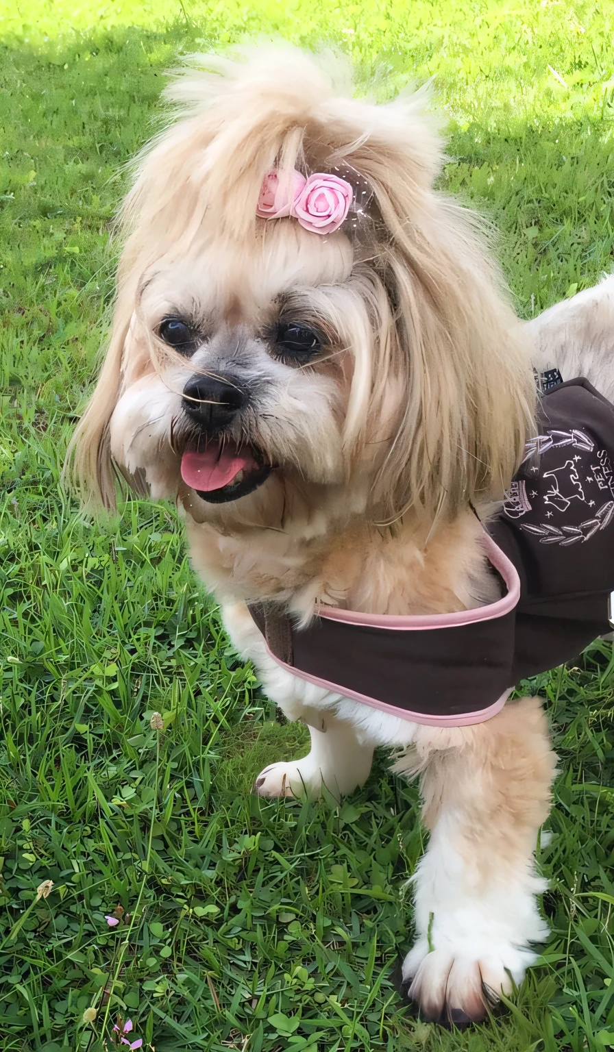 pata de um cachorro shit-zu, patas brancas