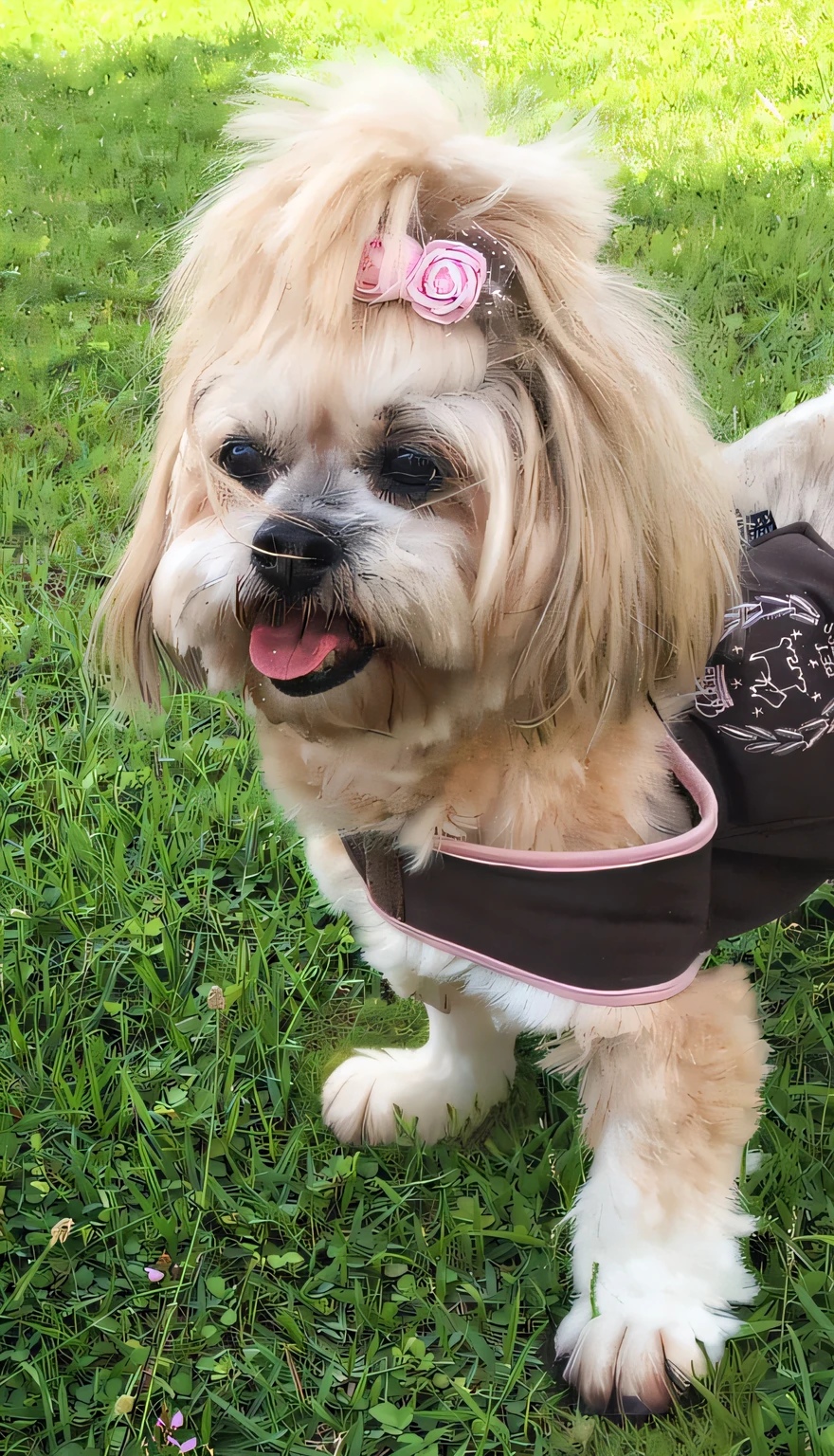 pata de um cachorro shih-tzu, pata branca