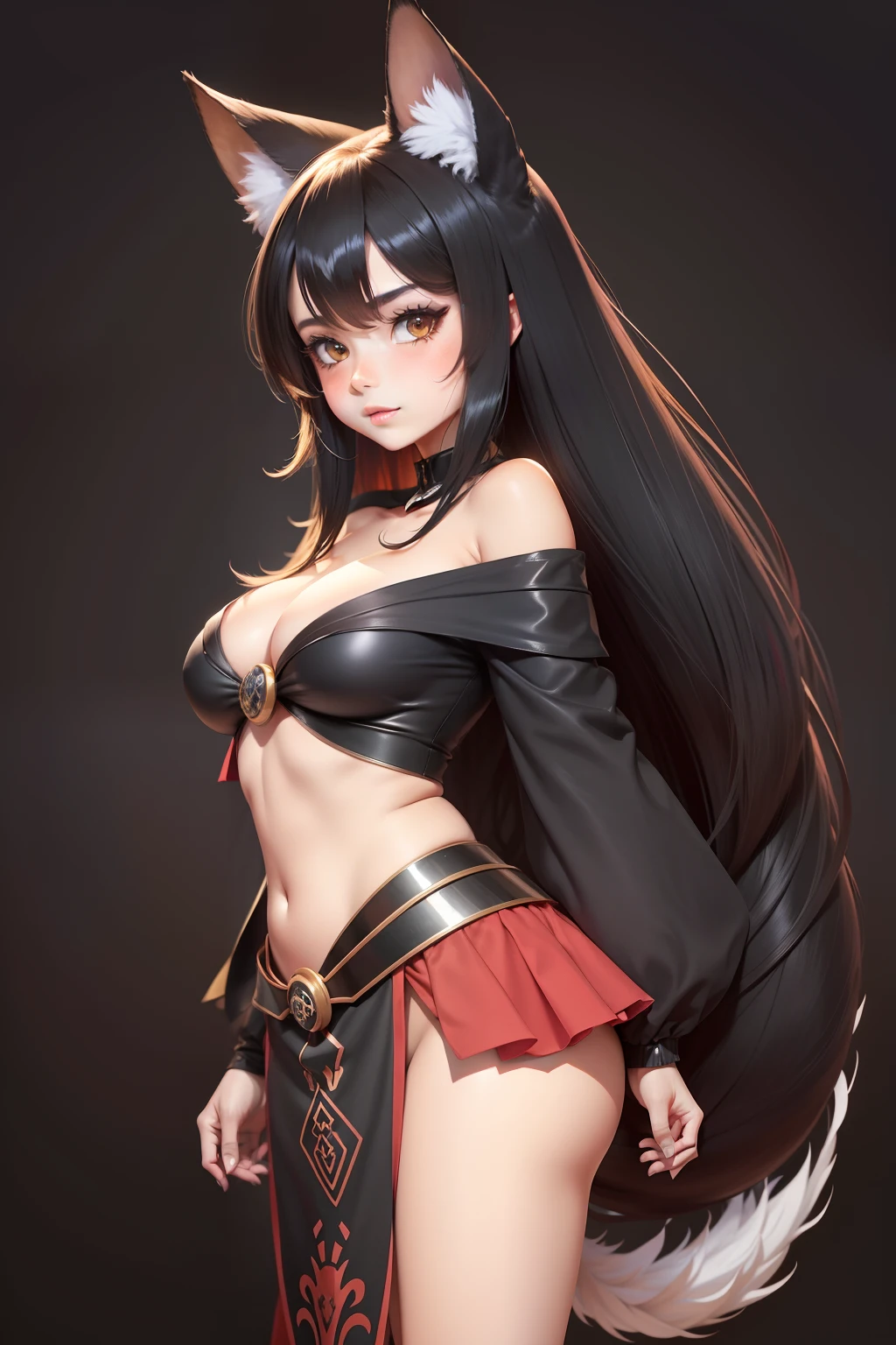 master part, melhor qualidade, Altas, sozinho, {Akagi_azurlane:1.10}, bicho_Ouvidos, raposa_Ouvidos, Longas_Hair, vermelho_olho, seios, marrom_Hair, tail, grande_seios, raposa_tail, Multiple_coroa, franja, clivagem, sorrir, raposa_garota, bicho_orelha_fluff, preto_Hair, 1girl, Japanese_Clothes, quimono, Kitsune, Olhando_em_visualizador, vermelho_saia, saia, largo_Mangas, preto_Luvas, Luvas, kyuubi, preto_quimono, simples_Background Story, marrom_tail, plissado_saia, Branco_Background Story