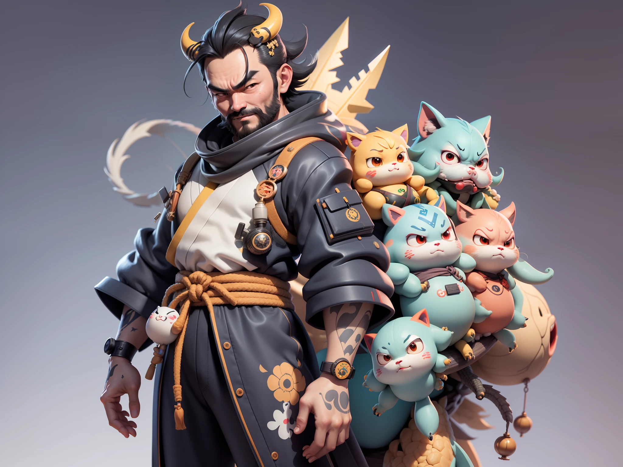 (Daisaku),(Need),(Super meticulous),(full bodyesbian:1.2),Japanese ukiyo-e girl,japanese geisha,Beautiful,Oriental dragon,Aeolian Thor,Raised sexy,爆乳,Oriental face,TV Anchor,Bust portrait illustration,Alone,In black suit,a blue tie,The face is slightly chubby,The face was clean,without a beard,Black super short hair,Black eyes,Smile confidently,3C computer sub-products,iPad, iphone,Digital painting,3D character design by Mark Clairen and Pixar and Hayao Miyazaki and Akira Toriyama,The illustration is a high-definition illustration in 4K resolution,With very detailed facial features and cartoon-style visuals。